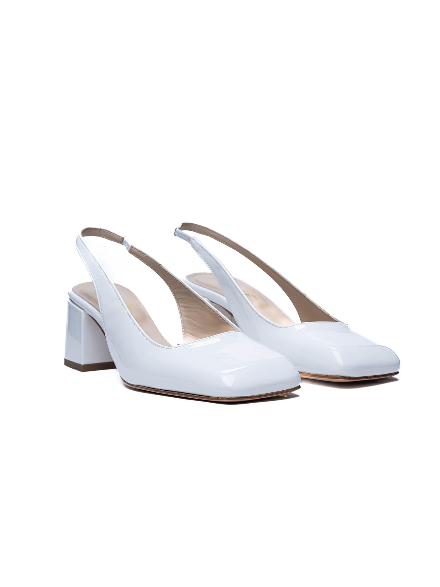 Slingback vernice bianca 1839 B ANNA F
