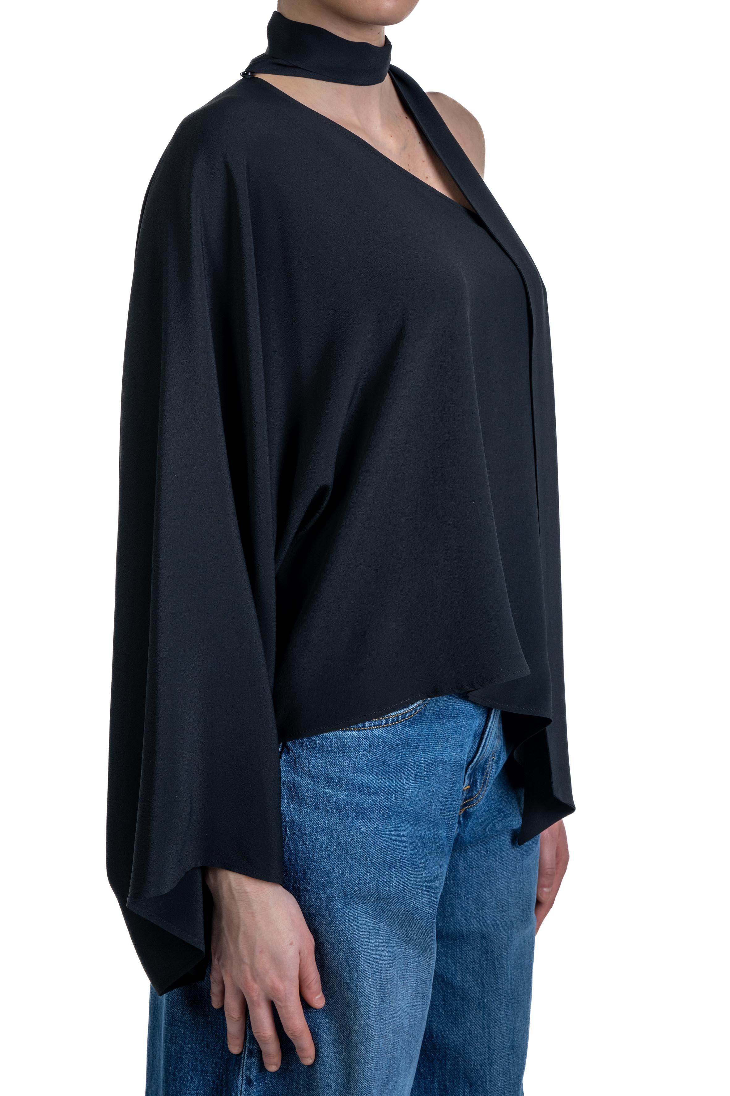 Crepe de chine one-shoulder 41106-412 BLACK 29 FEDERICA TOSI