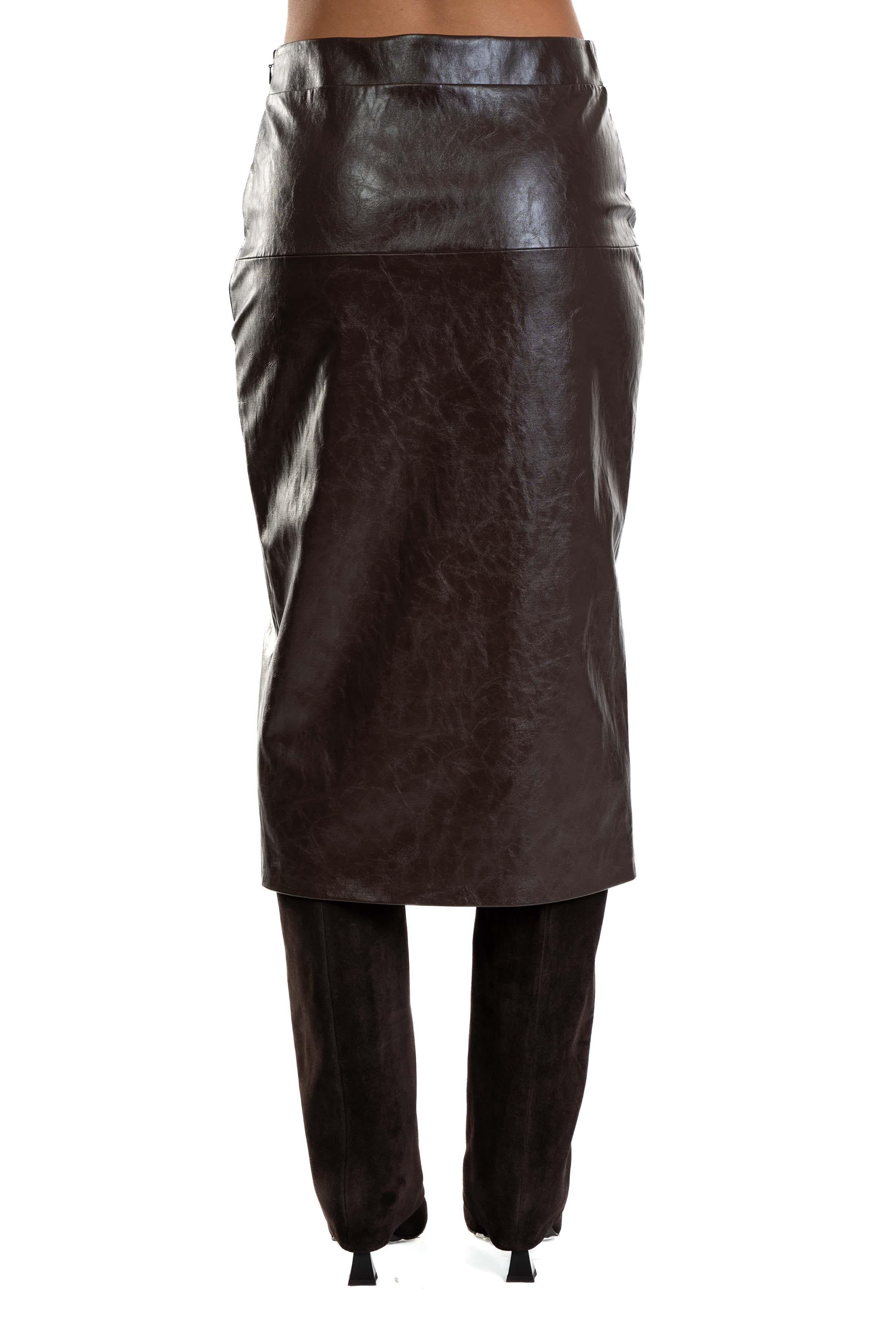 Gonna longuette in ecopelle 30702 302 MORO FEDERICA TOSI