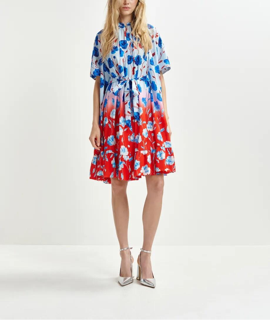 Abito midi heliotrope multicolor HELIOTROPE DENIM BLUE ESSENTIEL ANTWERP