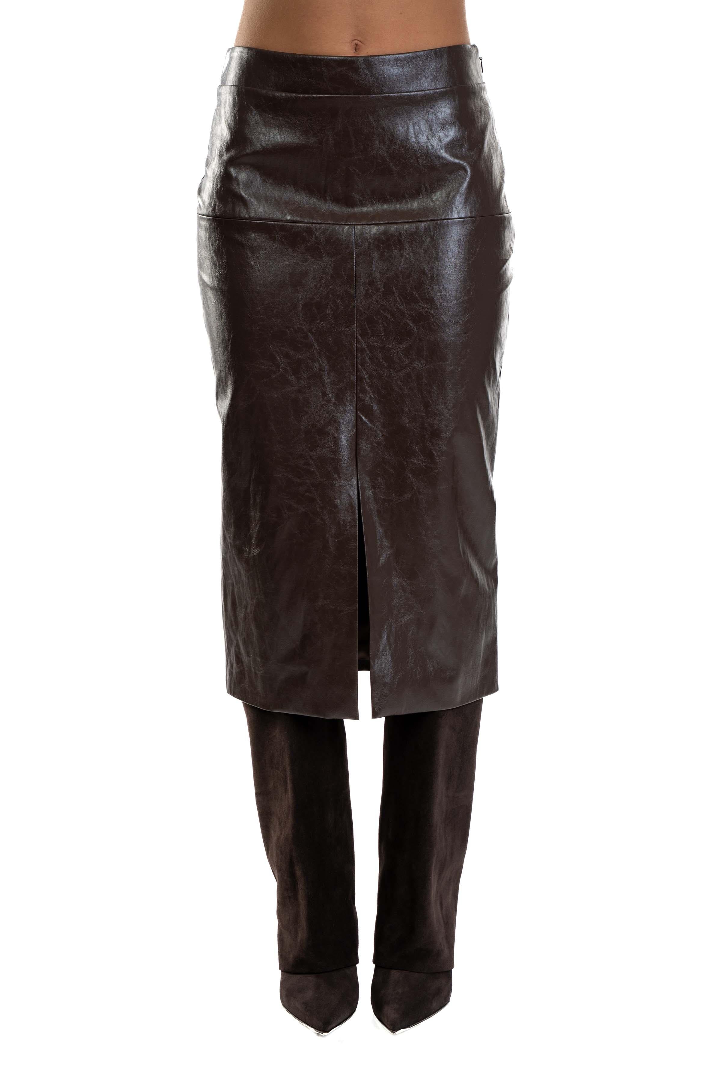 Gonna longuette in ecopelle 30702 302 MORO FEDERICA TOSI