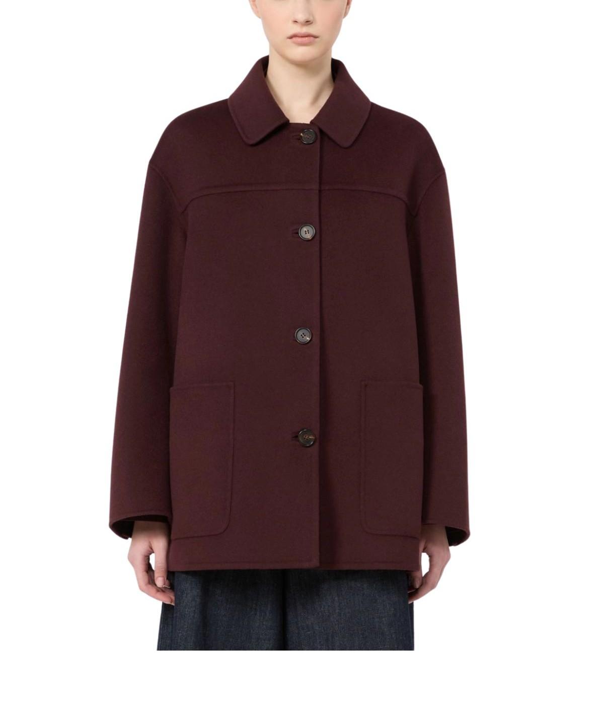 Cappotto corto in drap di lana bordeux Giugno GIUGNO 017 BORDO MAX MARA