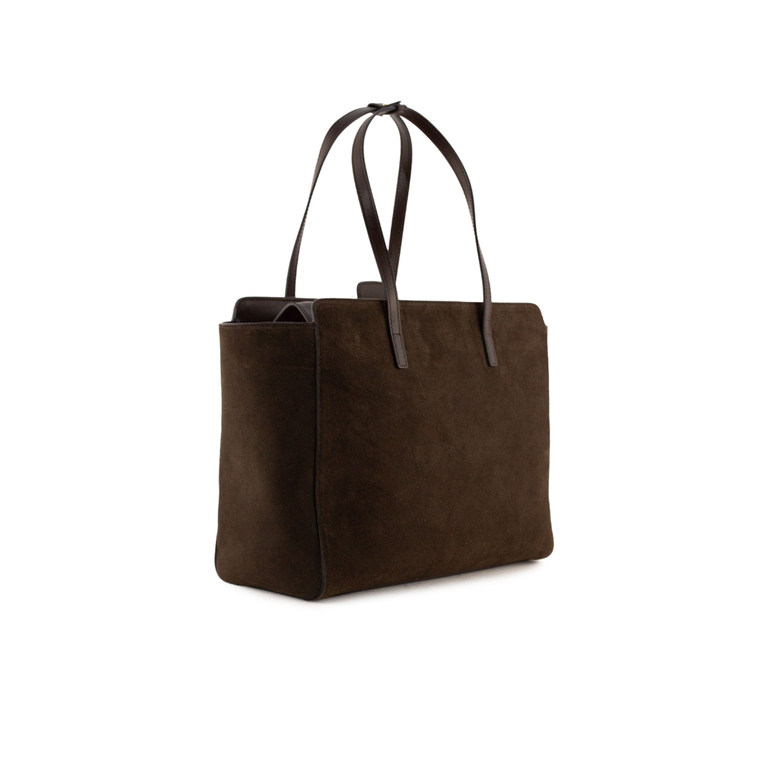 Borsa Flap L in suede testa di moro FLAP L SUEDE T.MORO HIDESINS