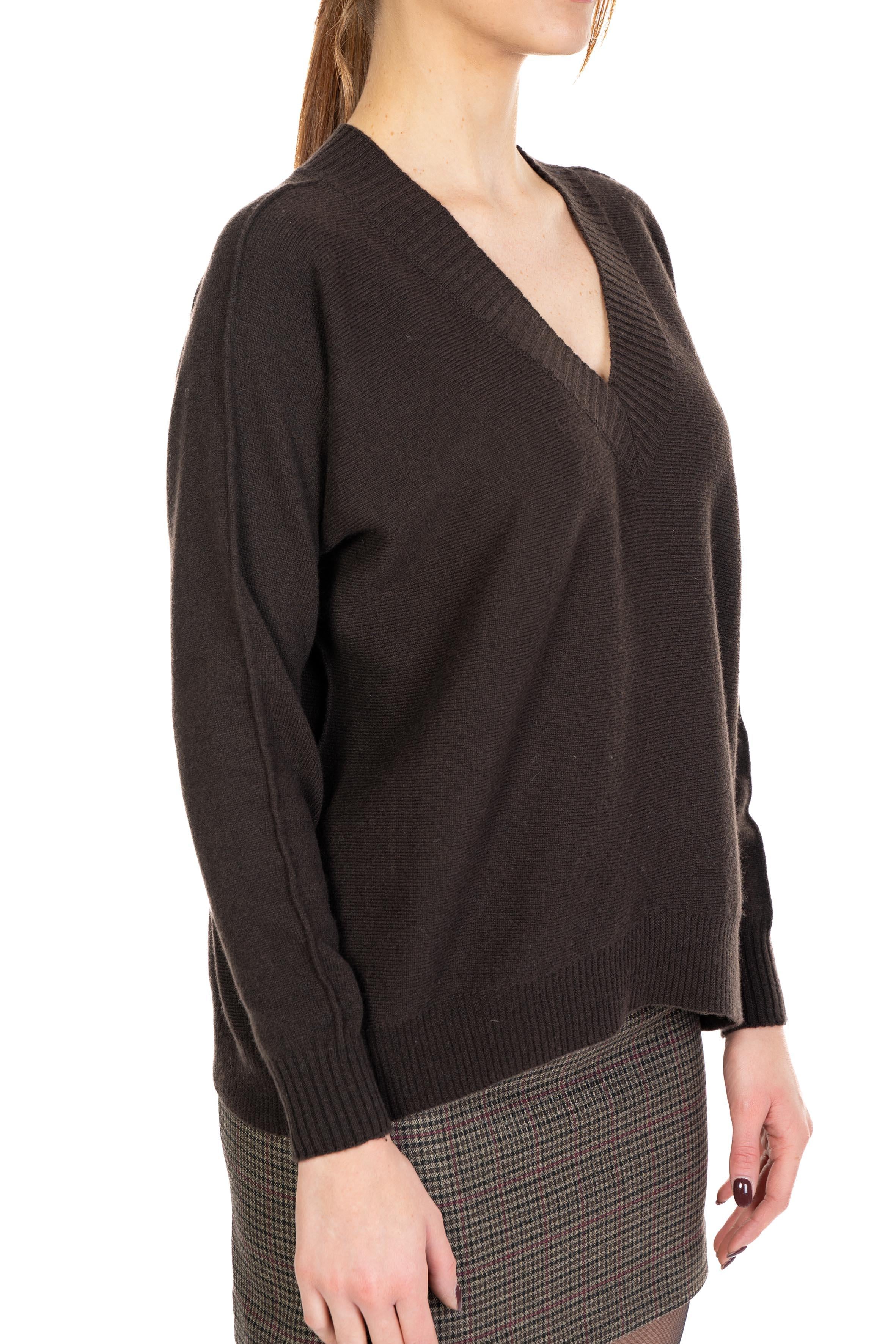 Maglia scollo a V 61159 WENGE D.EXTERIOR