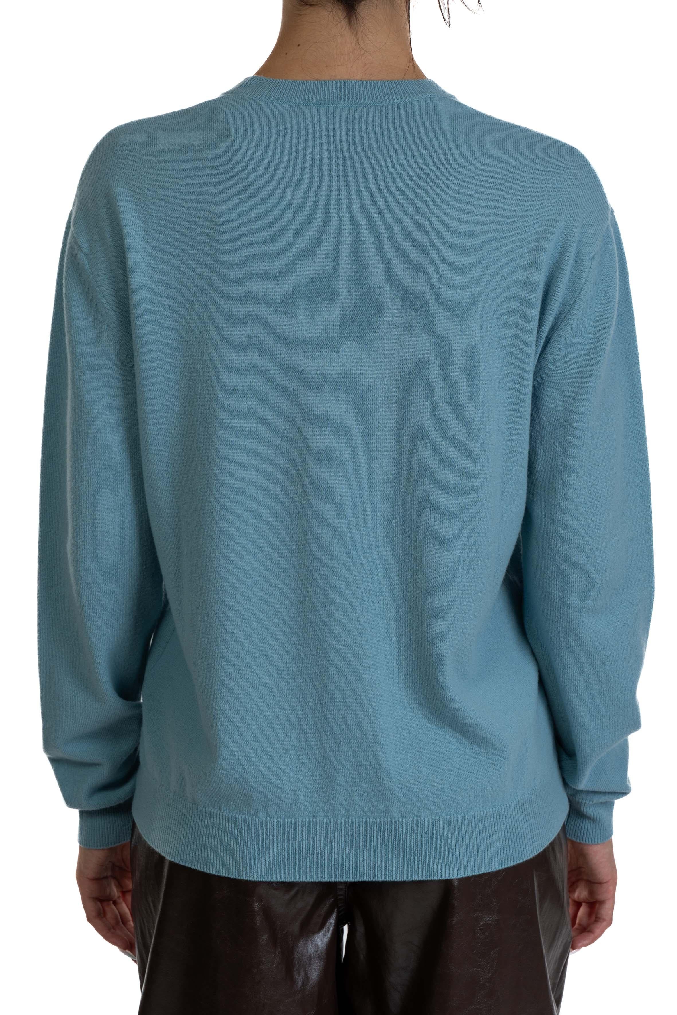 Maglia a girocollo celeste A037 6307 N° 21