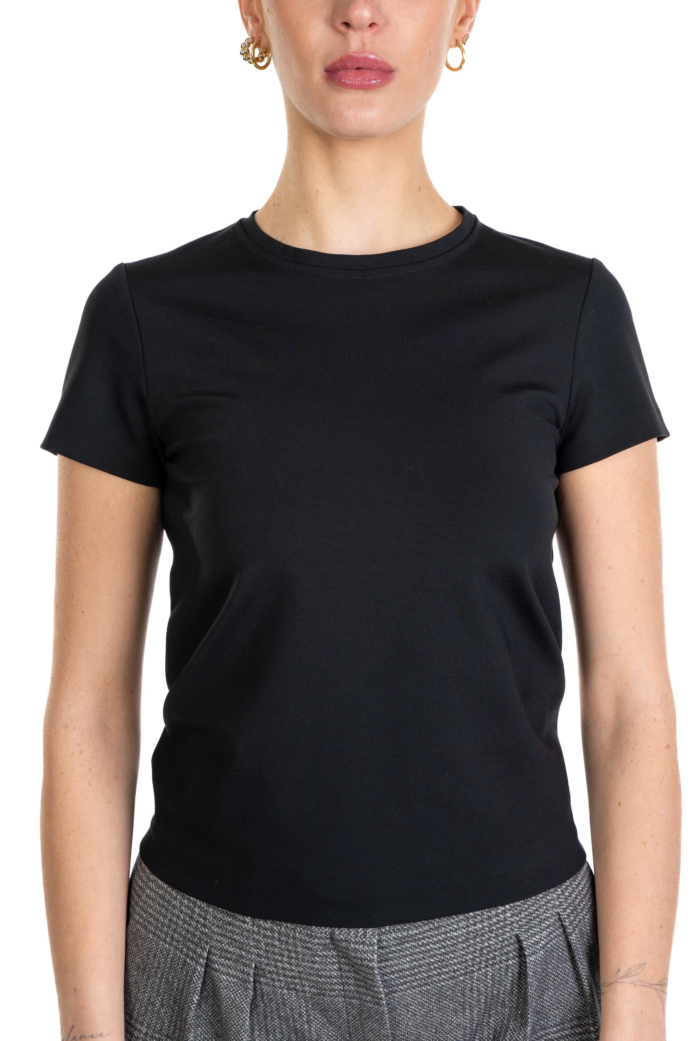 T-shirt nera in tessuto tecnico. 4631 4376 NERO ALICE MILLER