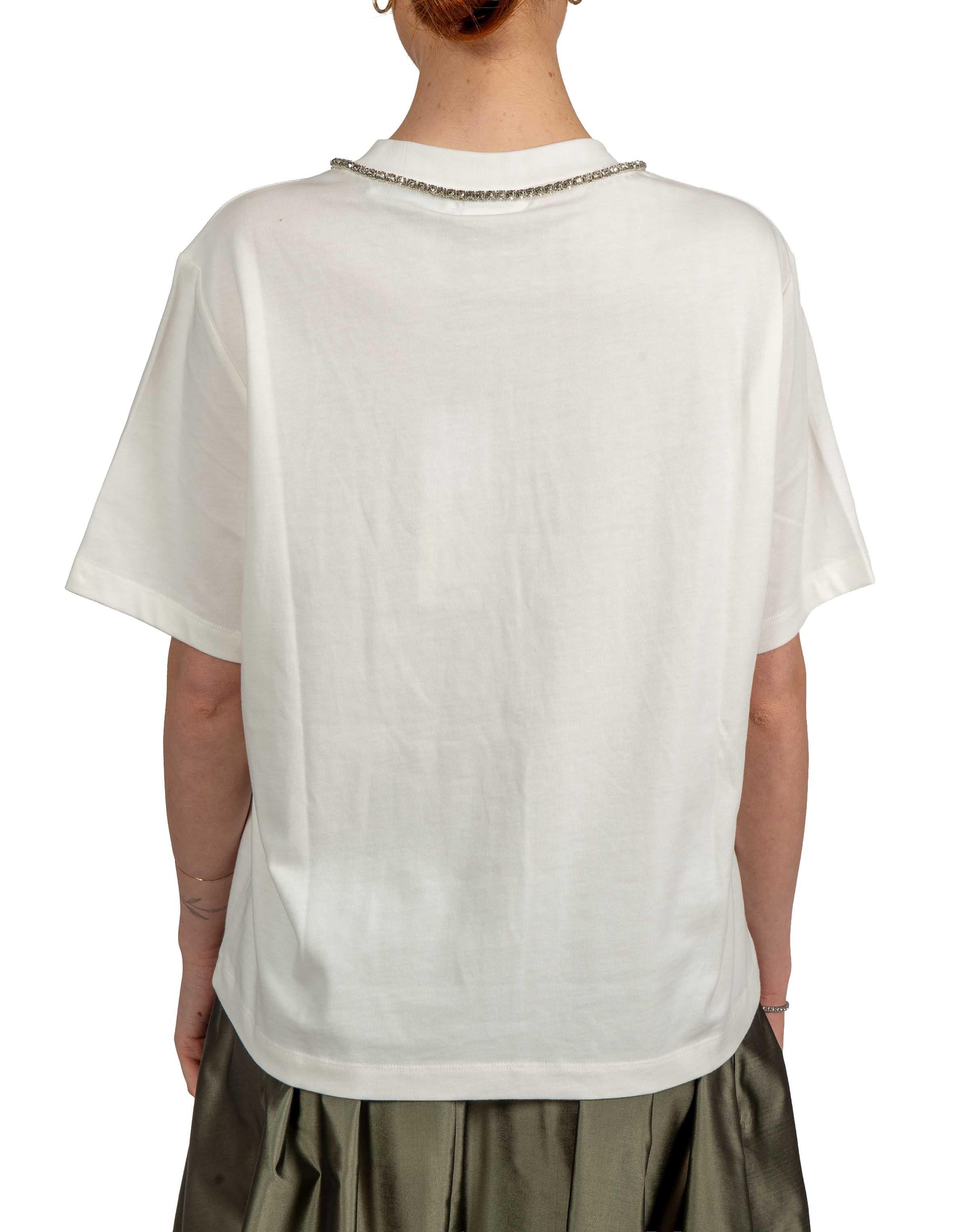 T-shirt Jisos bianca con stampa JISOS OFF WHITE ESSENTIEL ANTWERP