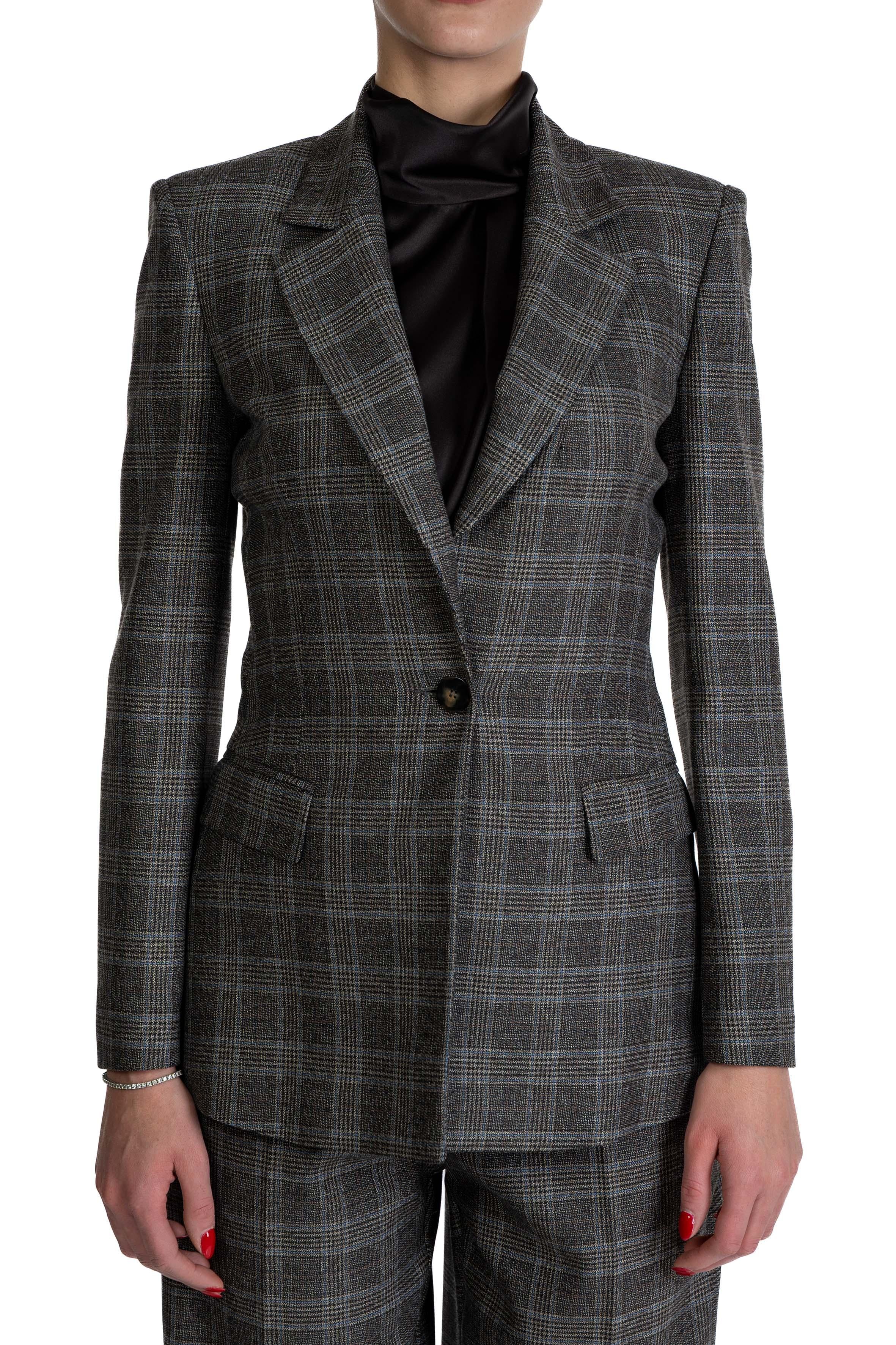 Giacca monopetto in Principe di Galles 4744 4375 BROWN ALICE MILLER