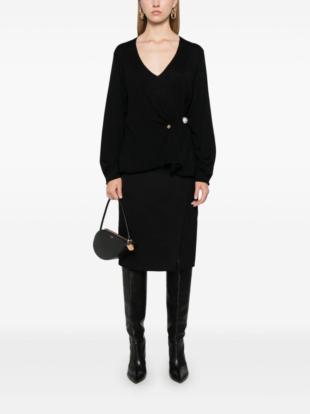 Maglia in lana nera con spilla 0920 7100 N PHILOSOPHY