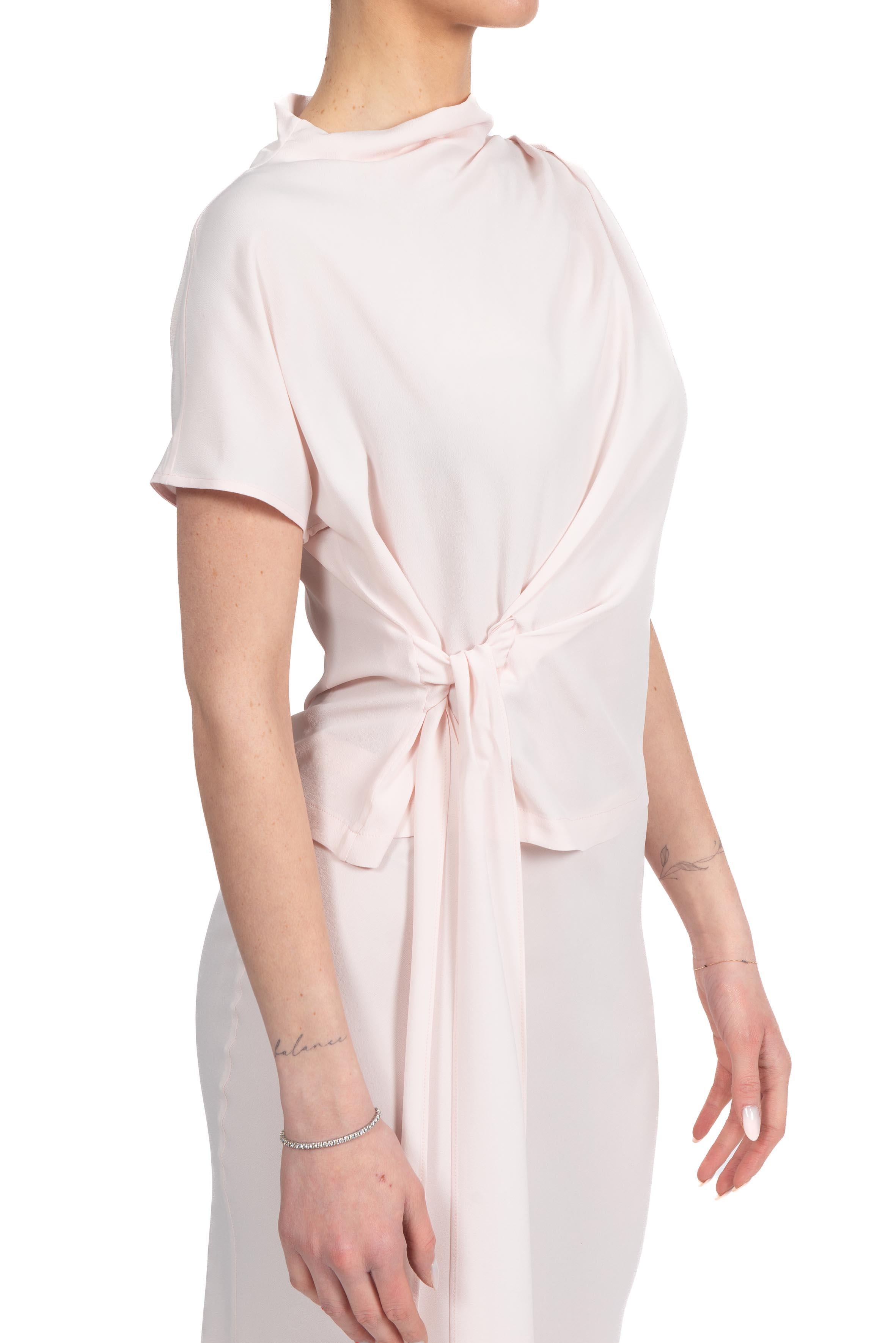 Blusa con nodo rosa 41112 4112 ROSA 04 FEDERICA TOSI