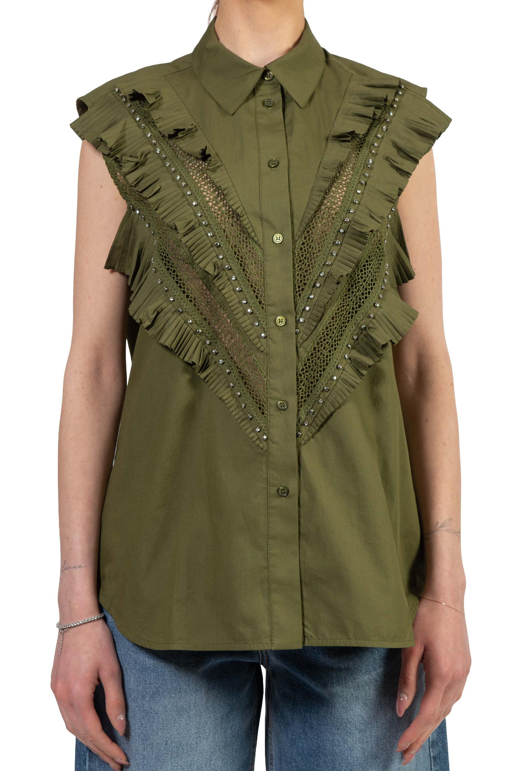 Camicia smanicata con rouge JEANDARLENE OLIVE ESSENTIEL ANTWERP