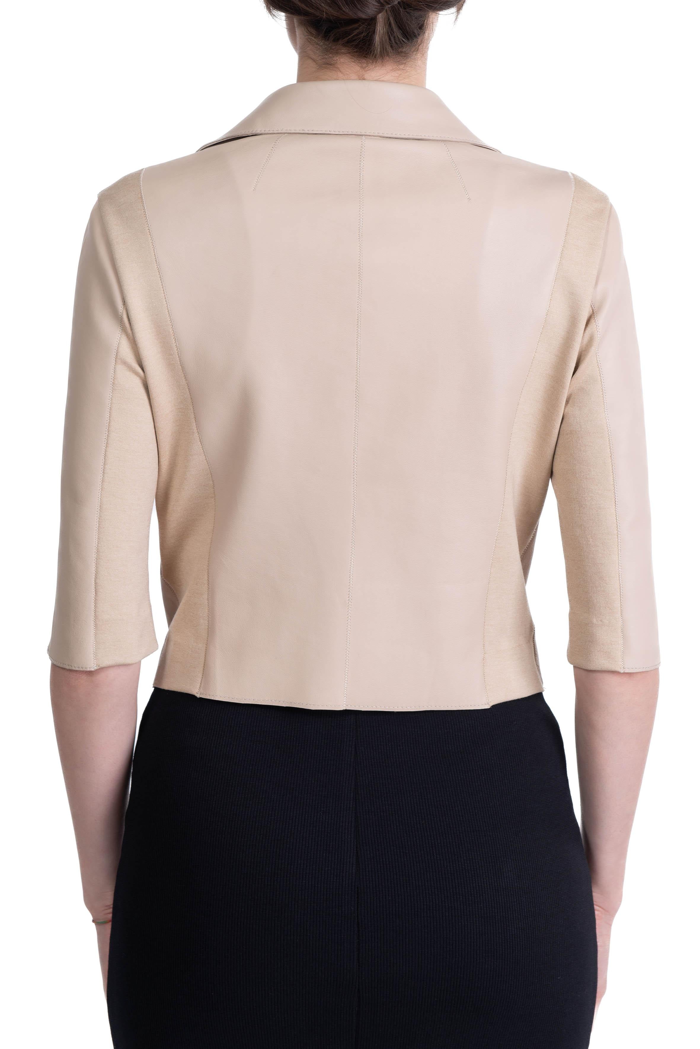 Chiodo Coco in pelle e tessuto COCO 080 LATTE THE JACKIE LEATHERS