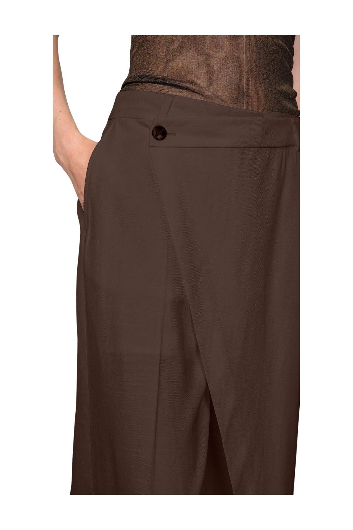 Pantalone palazzo marrone ALINAQ BROWN HERSKIND