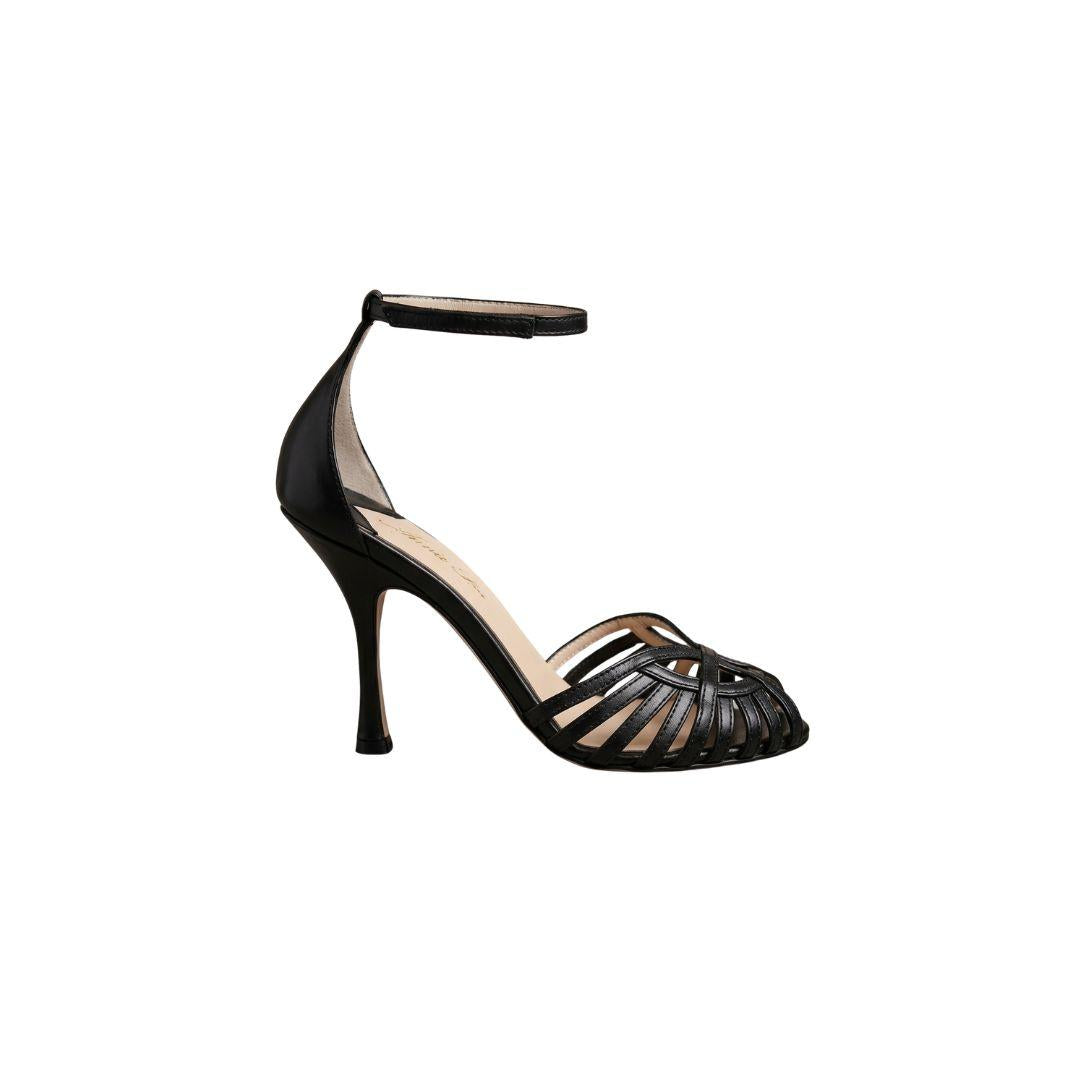 Sandalo intrecciato nero 3872 NERO ANNA F