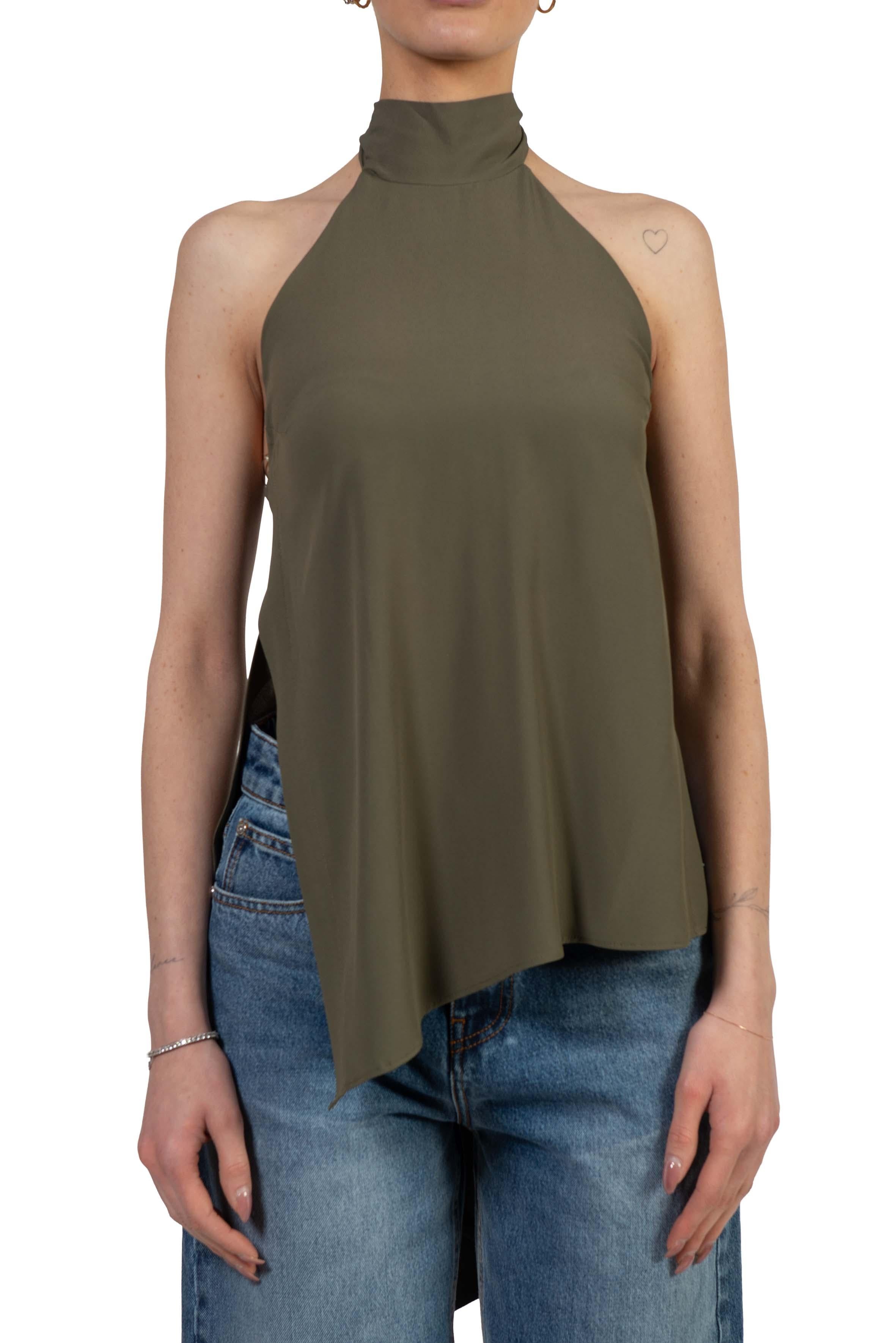 Top scollo america verde militare 41350 MILITY FEDERICA TOSI
