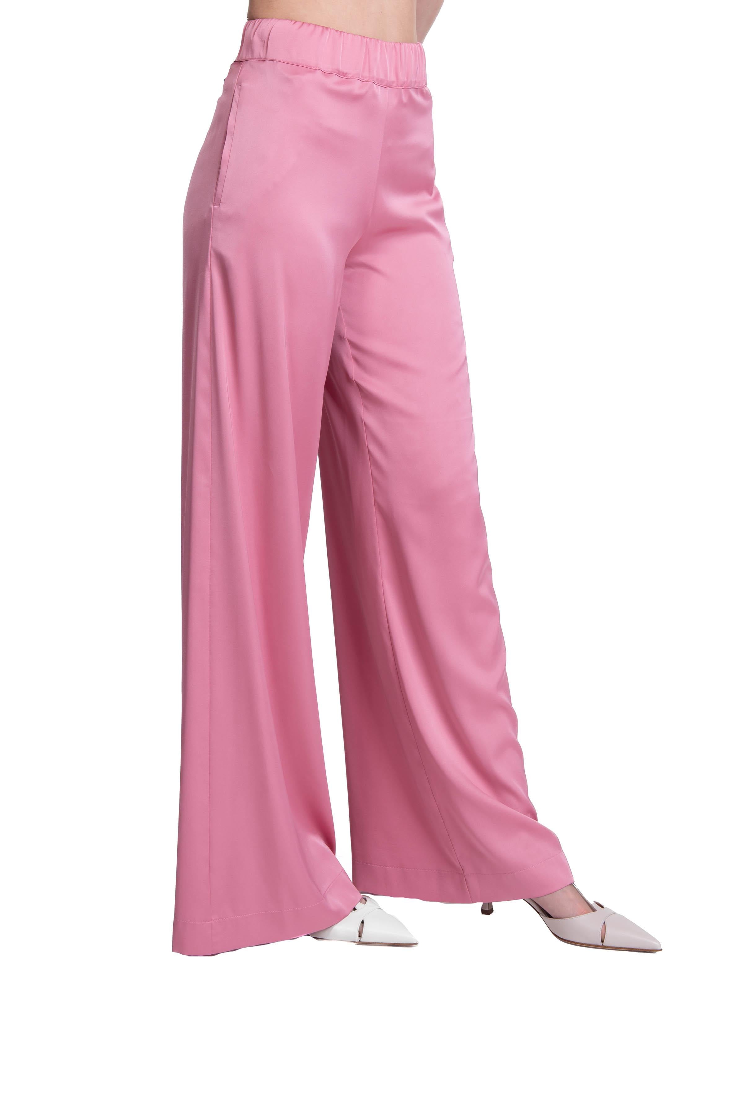 Pantalone palazzo in raso 60657 16 PEONIA D.EXTERIOR