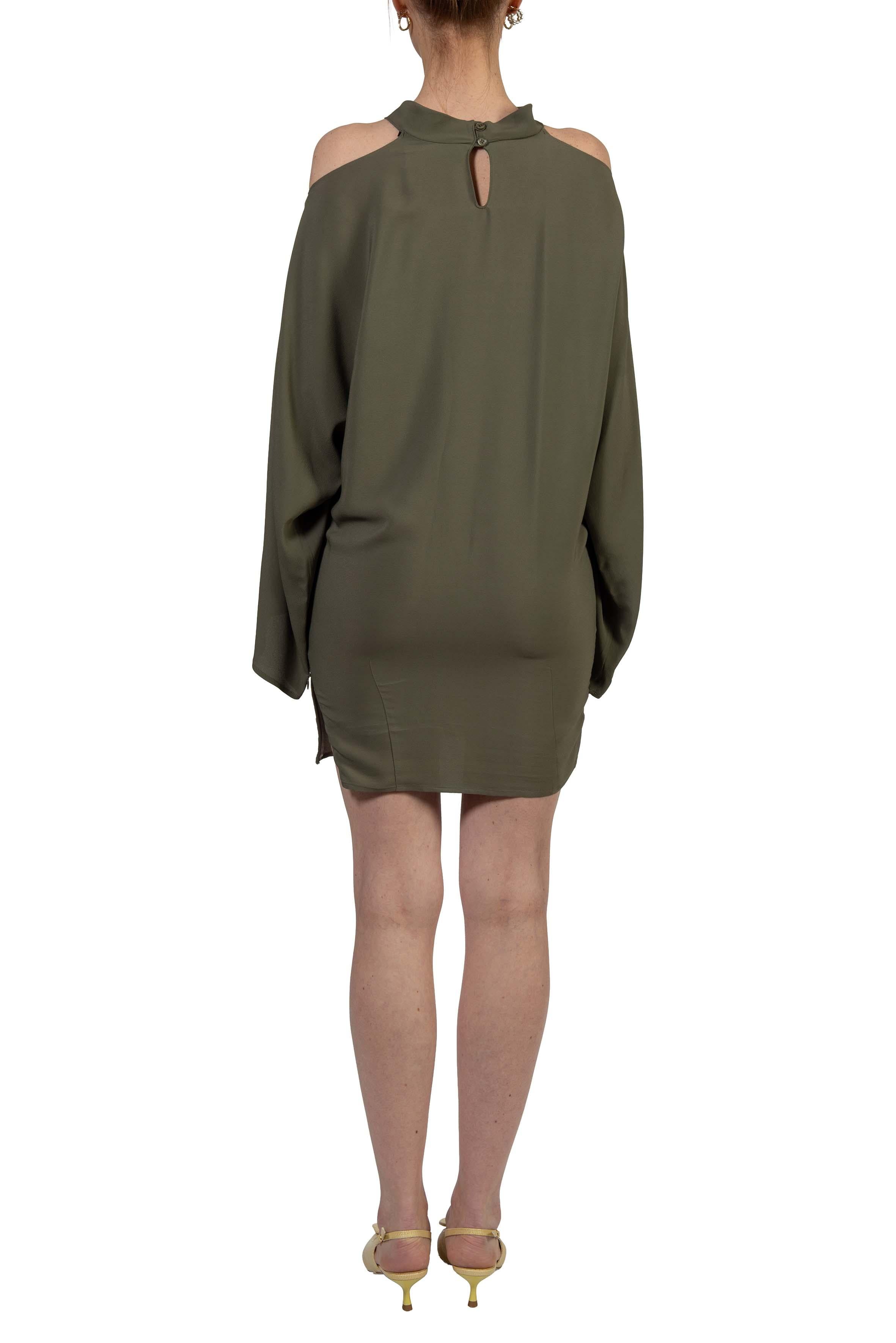 Abito corto collo incrociato verde militare 41235 MILITY FEDERICA TOSI