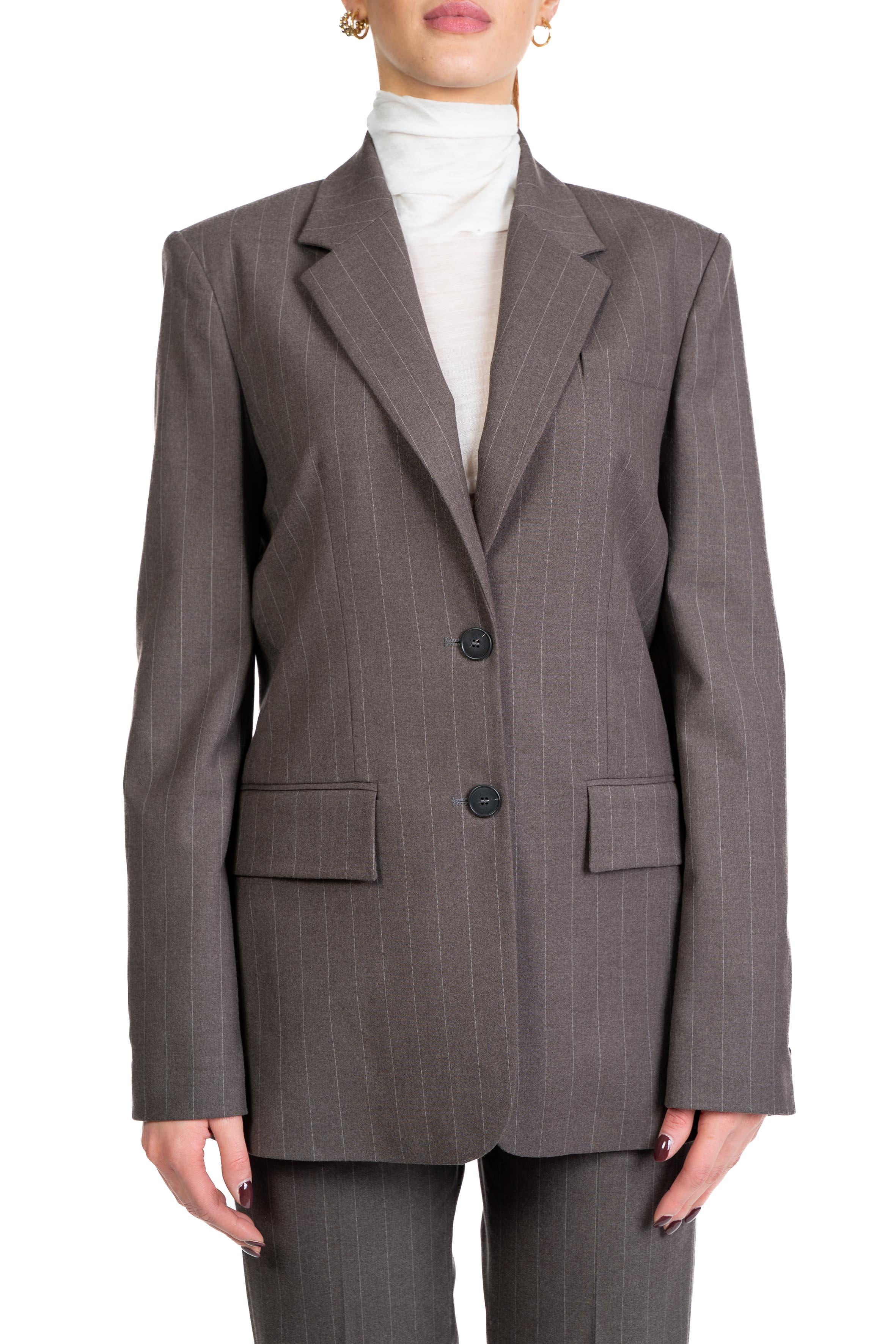 Giacca gessata tortora 4693 4389 TAUPE ALICE MILLER