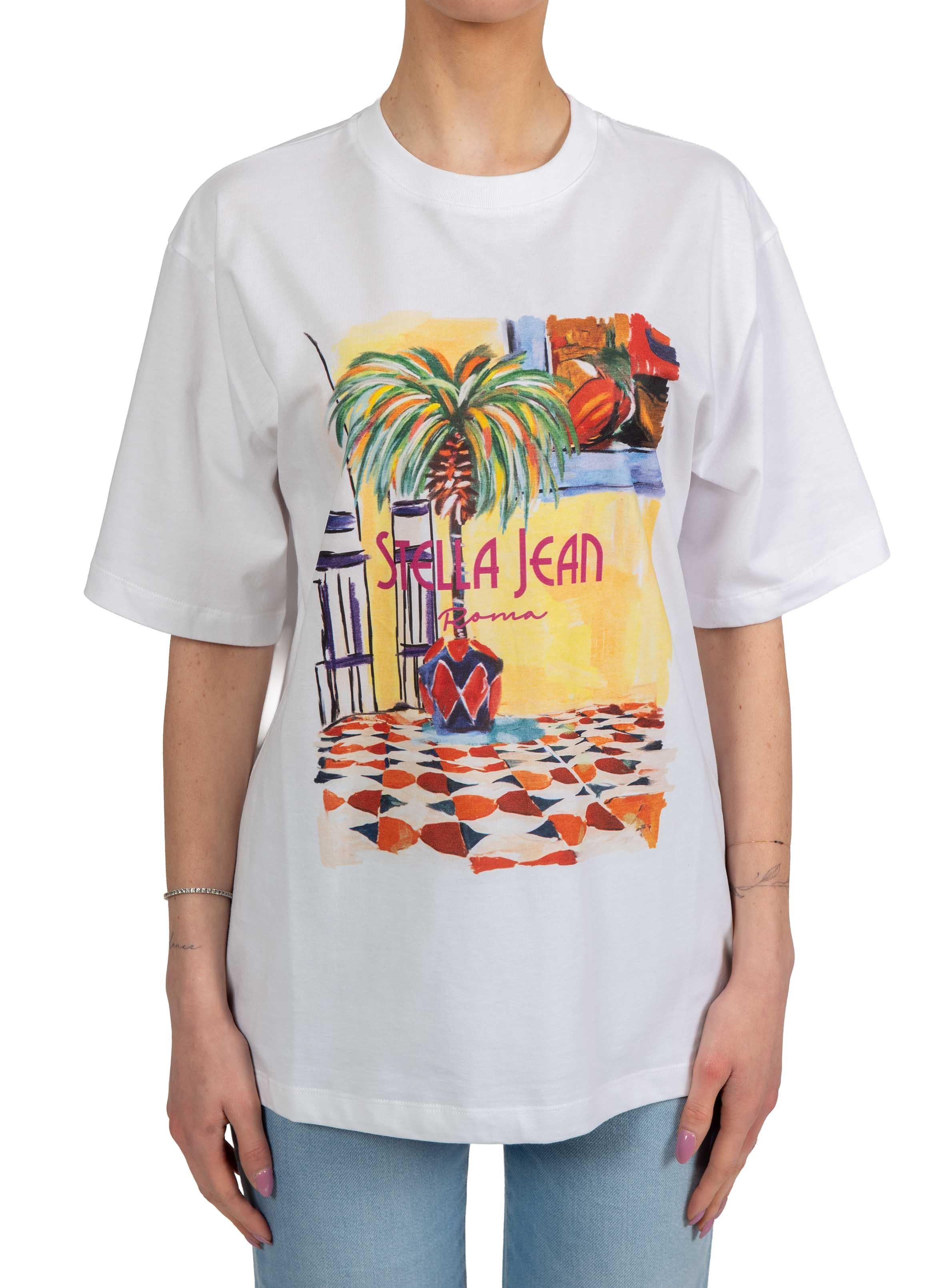 T-shirt stampa Stella Jean JT452 BIANCO STELLA JEAN