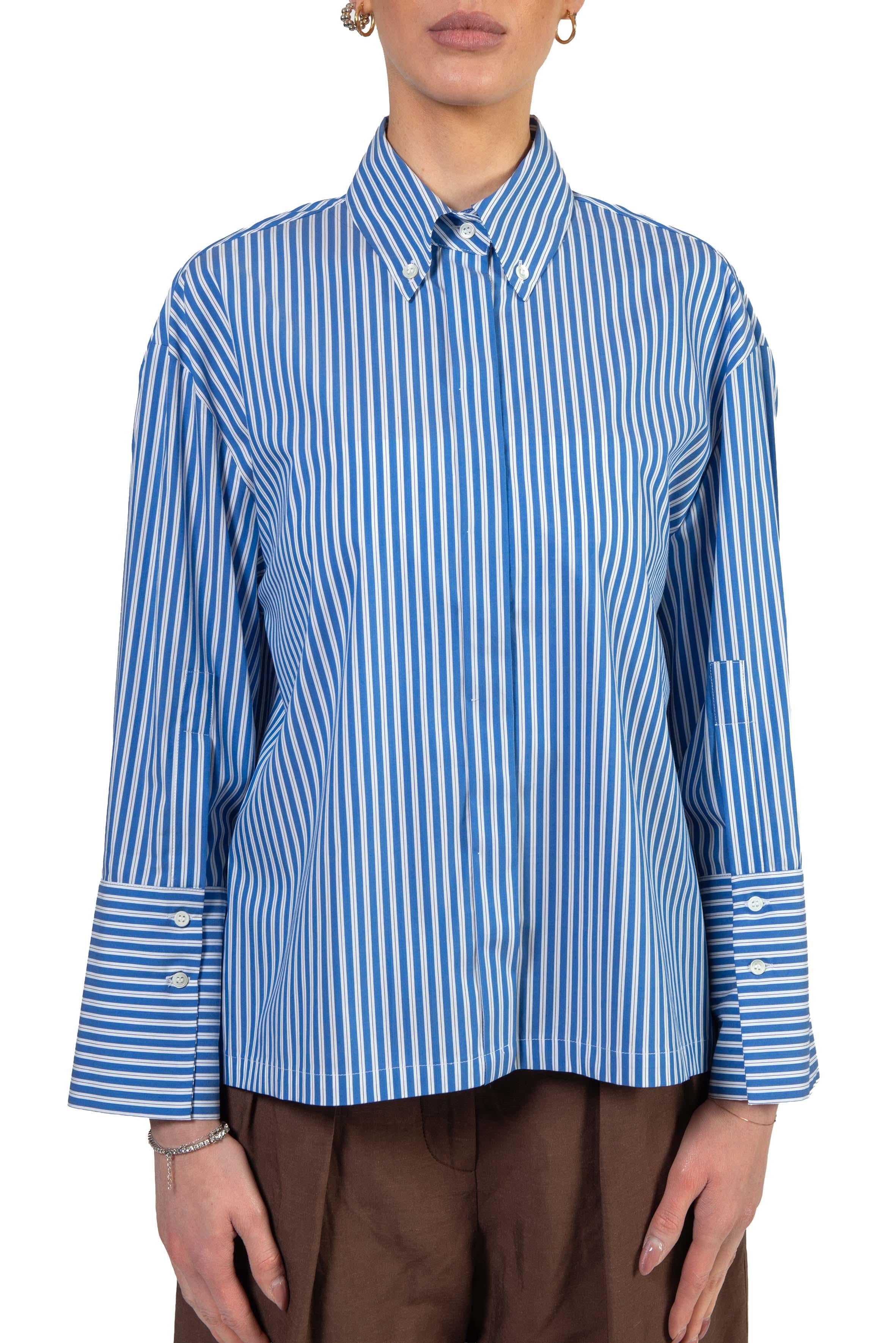 Camicia corta righe celeste<BR/> 4697 4372 BLU ALICE MILLER