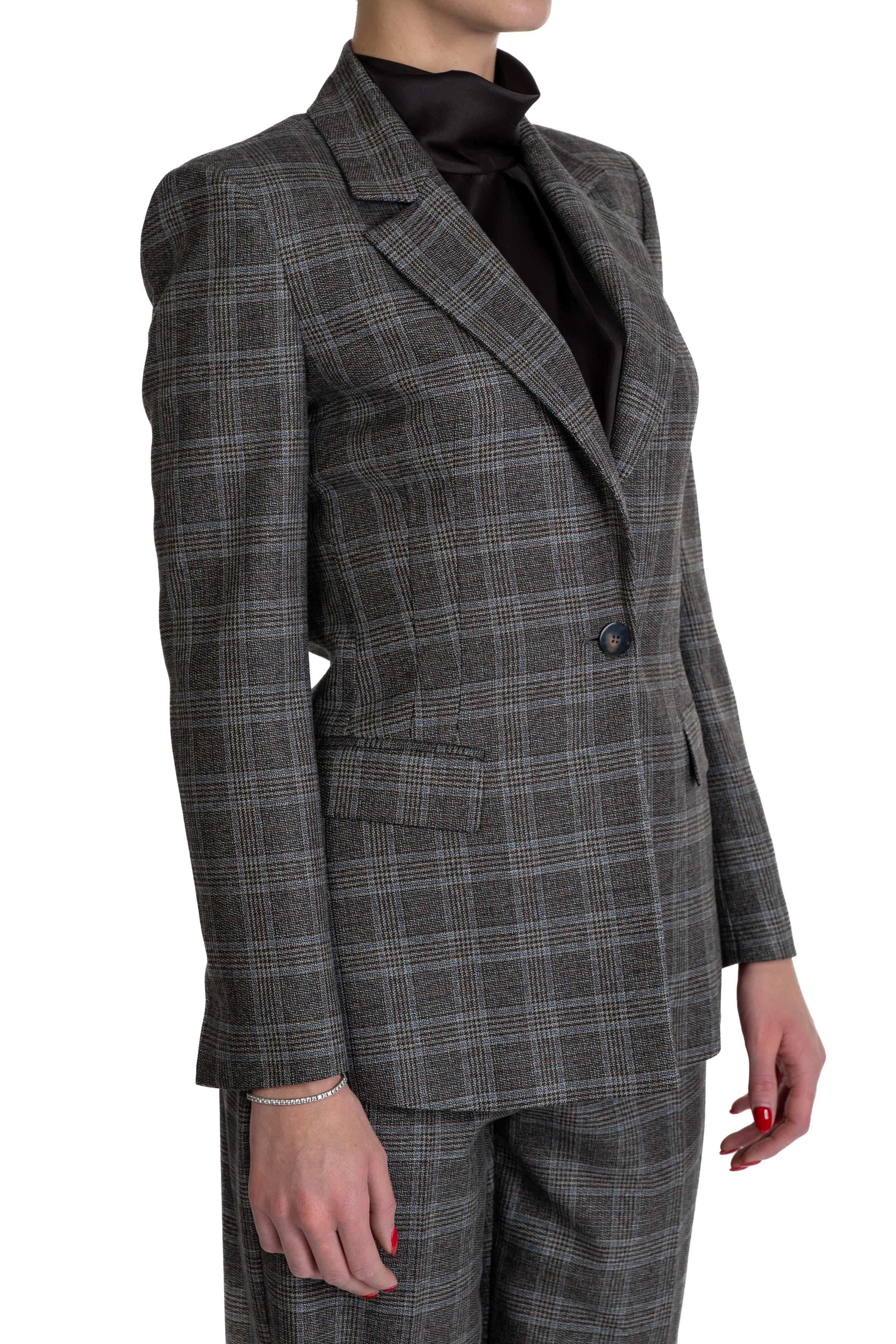 Giacca monopetto in Principe di Galles 4744 4375 BROWN ALICE MILLER