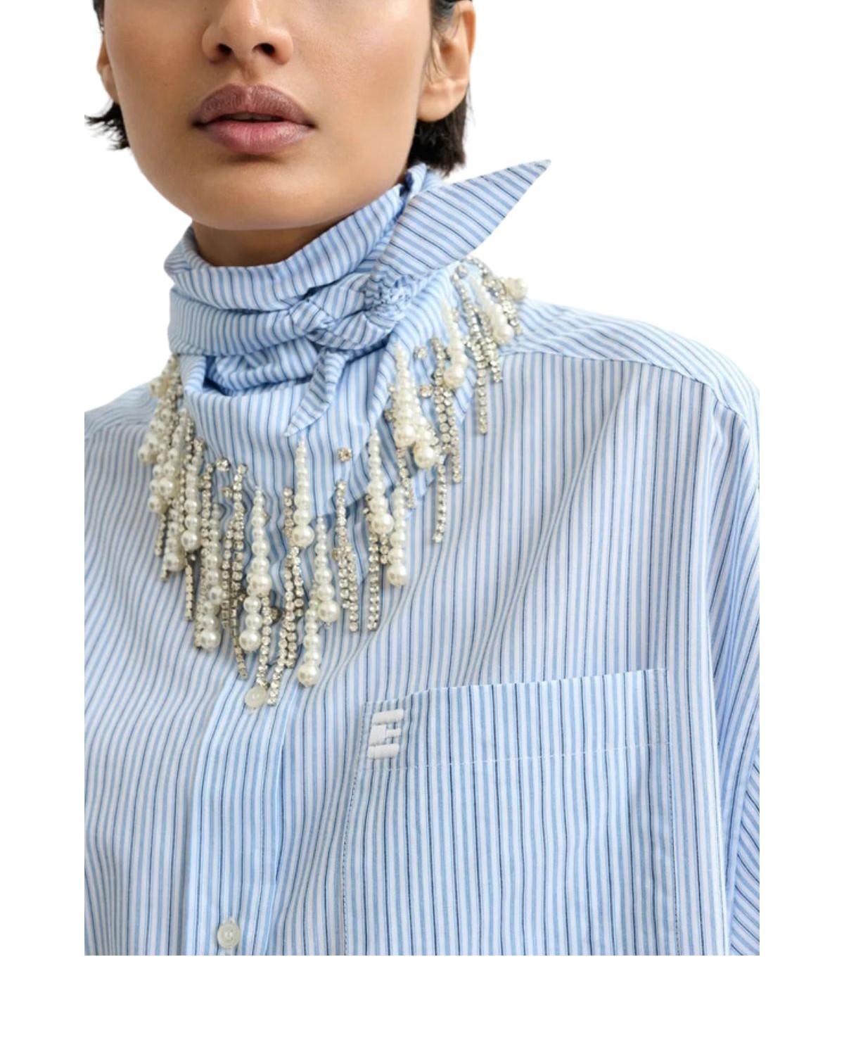 Camicia a righe con dettaglio ricamato e foulard a parte JASLEEN COMBO 1 ESSENTIEL ANTWERP