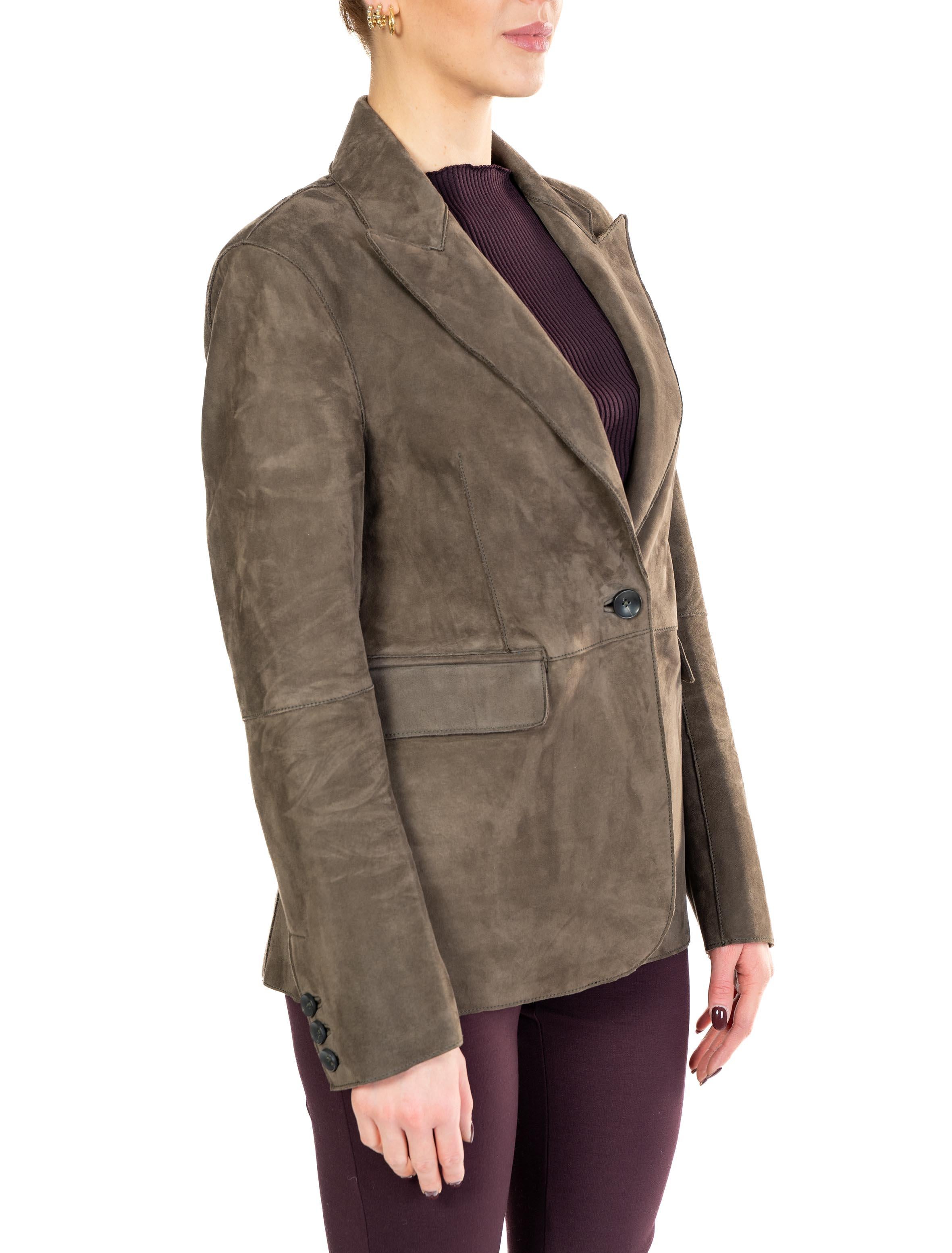 Giacca Bahia in suede BAHIA VERDE THE JACKIE LEATHERS