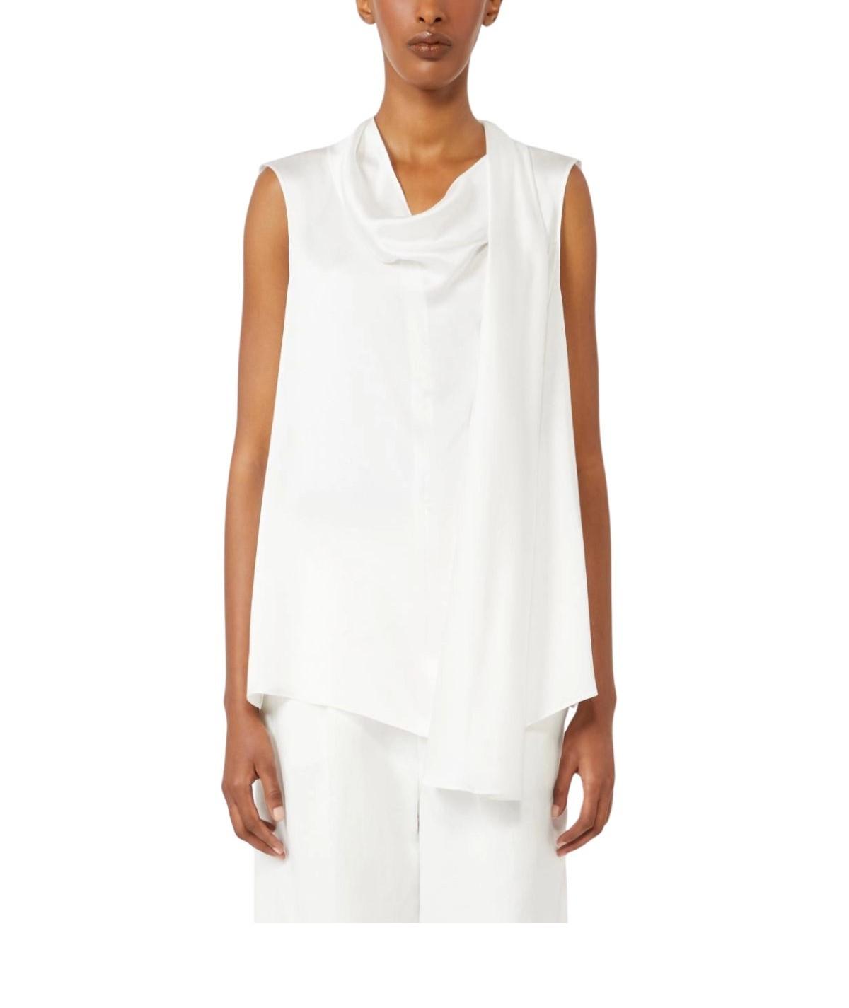 Top in raso di seta bianco DRY 001 MAX MARA
