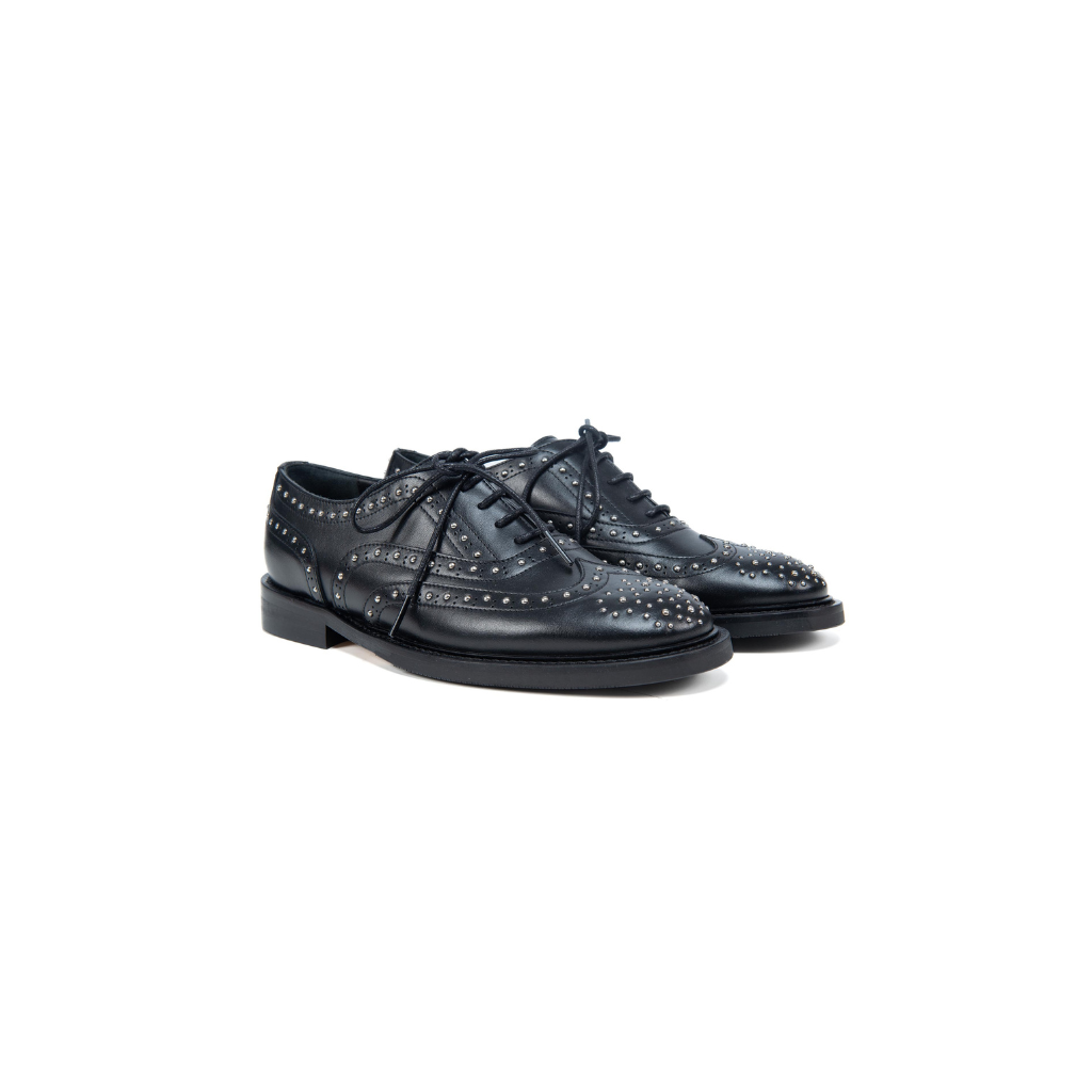 Scarpa duilio nera con borchie 1746B N ANNA F