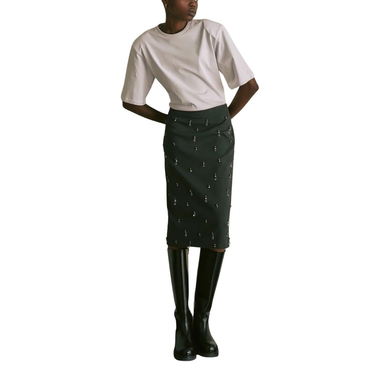 Gonna Ernesta grigia ERNESTA S5WL15 GRIGIO SEMICOUTURE