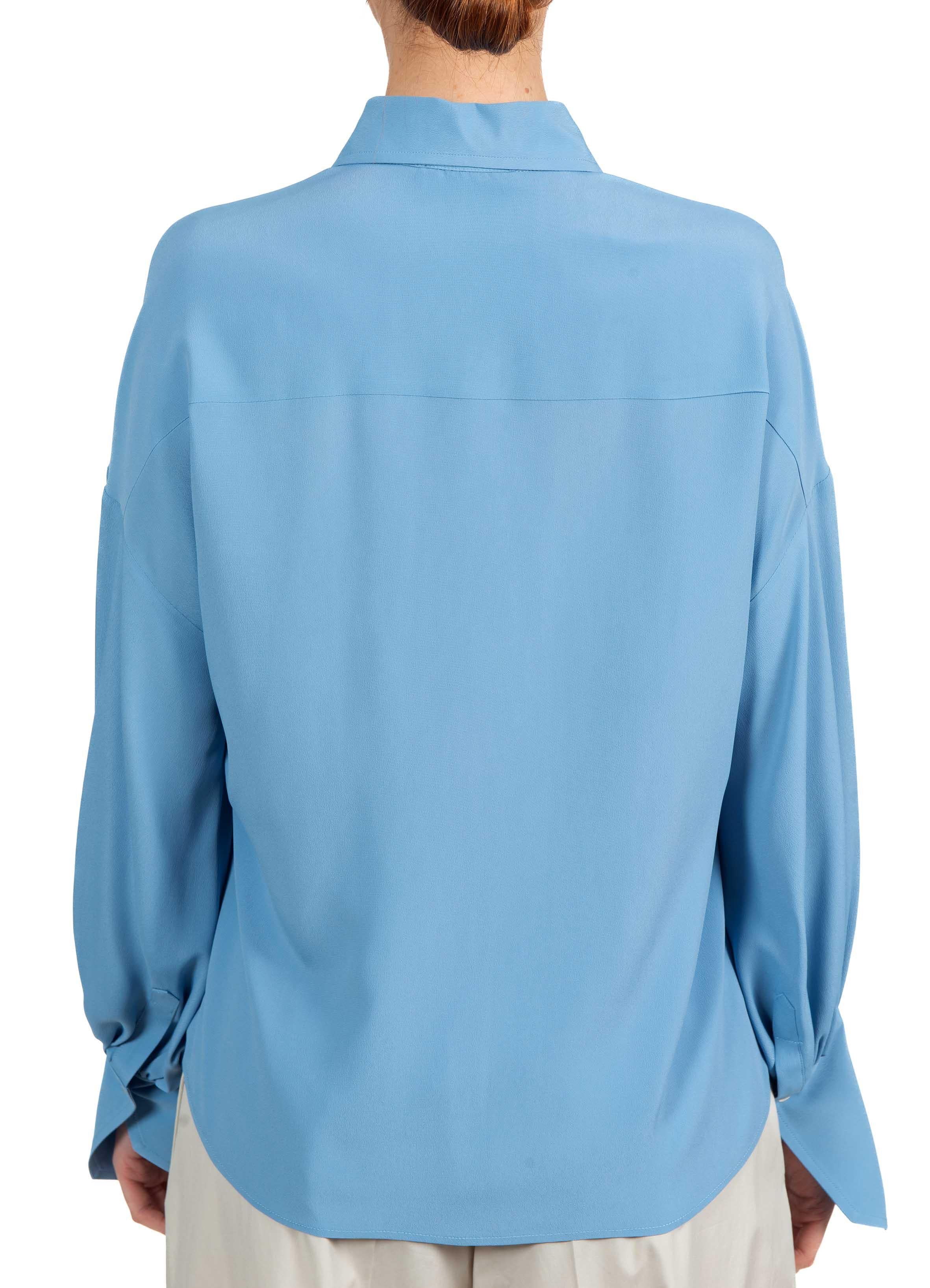Blusa celeste scollo a V 4032 4057 OXFORD ALICE MILLER