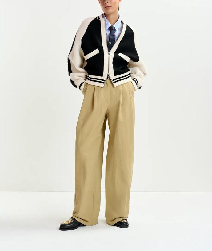 Bomber Idol in maglia bianco e nero IDOL BLACK ESSENTIEL ANTWERP