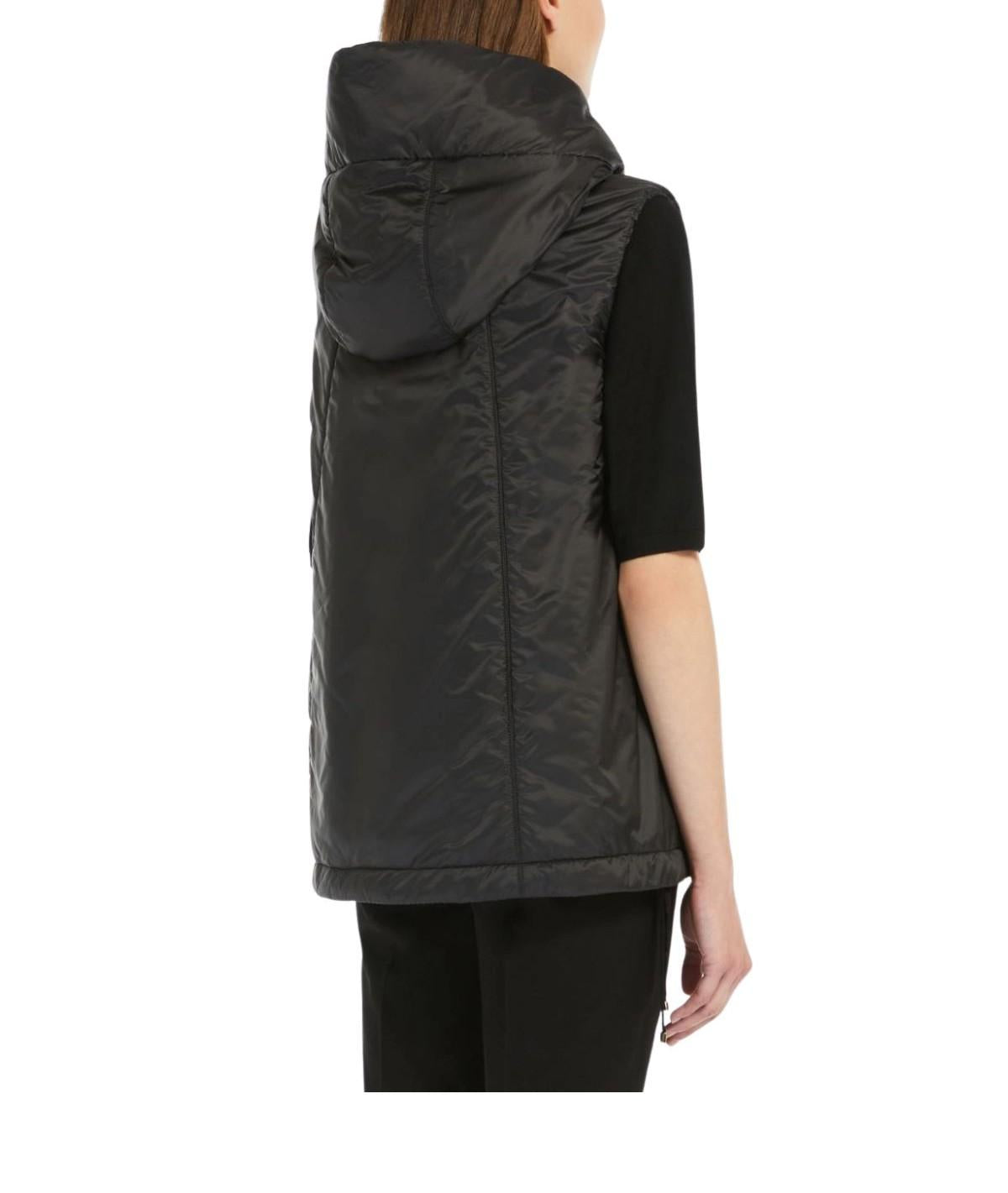 Gilet imbottito con cappuccio in tela antigoccia nero Greengo GREENGO 009 NERO MAX MARA THE CUBE