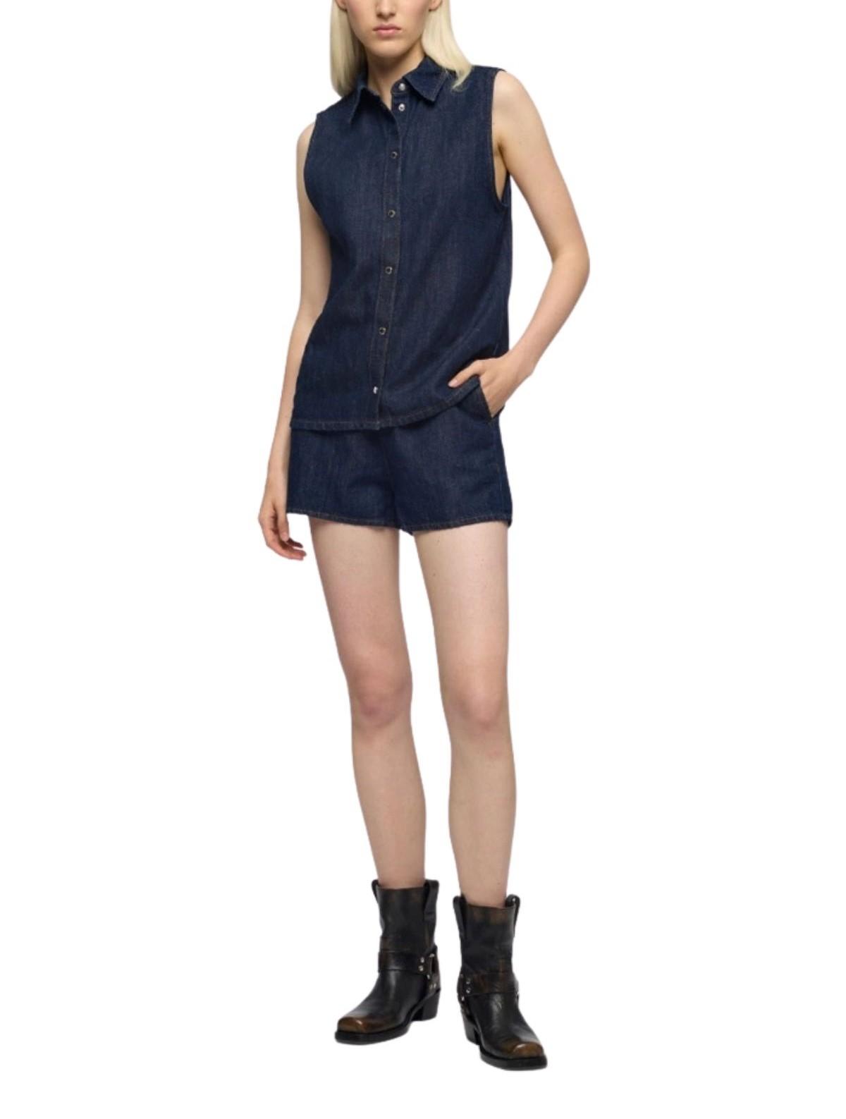Camiciajeans Sleeveless Shirt SLEEVELESS SHIRT BLOSSOM BLU 7 FOR ALL MANKIND