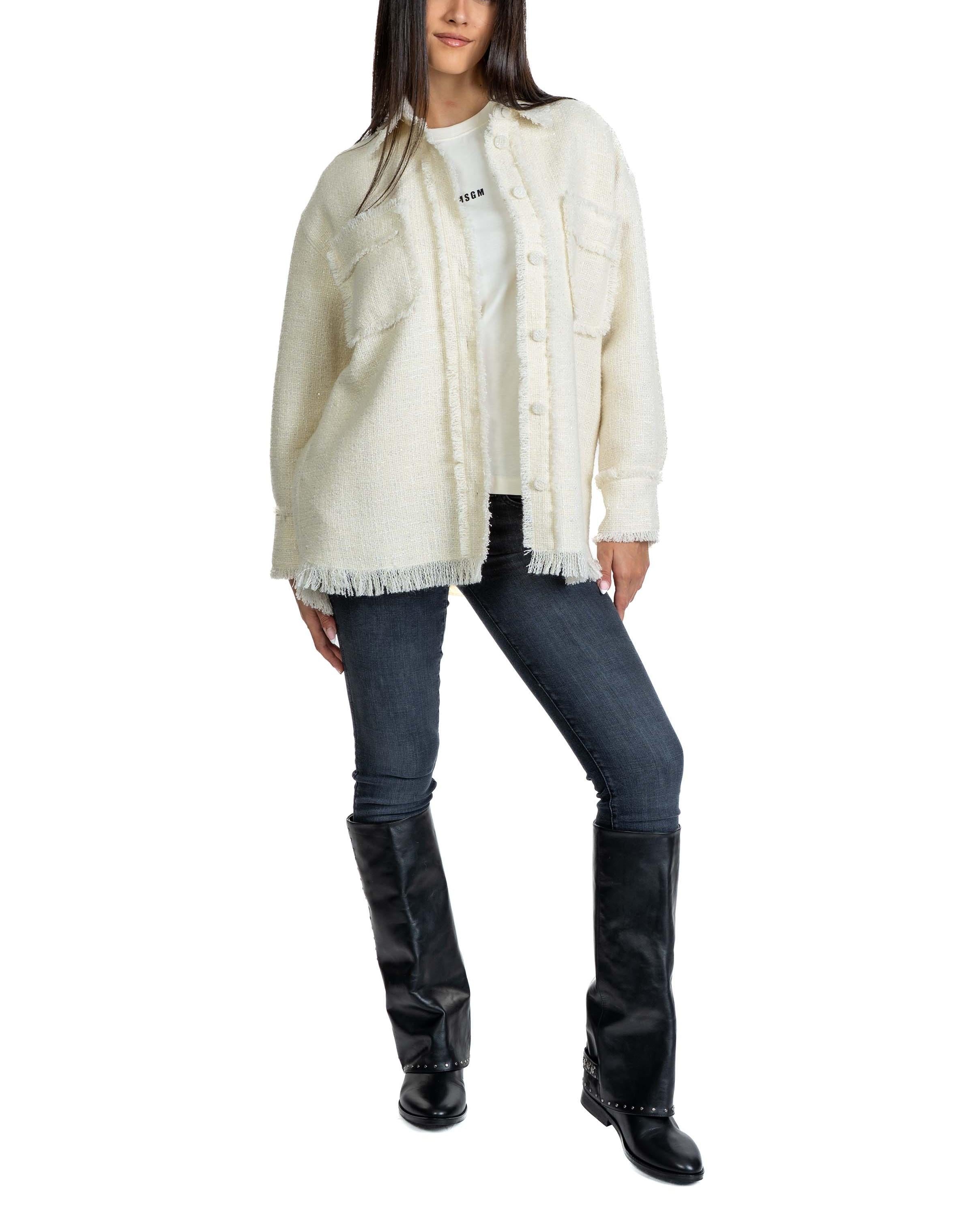 Giacca camicia bouclè 3941MDE22 OFF WHITE MSGM