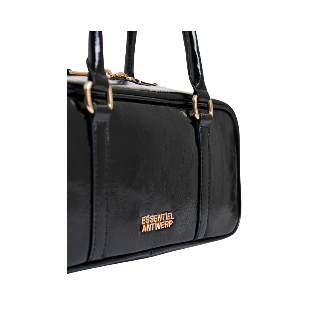 Borsa baguette a tracolla lucida nera IZODIAC BLACK ESSENTIEL ANTWERP