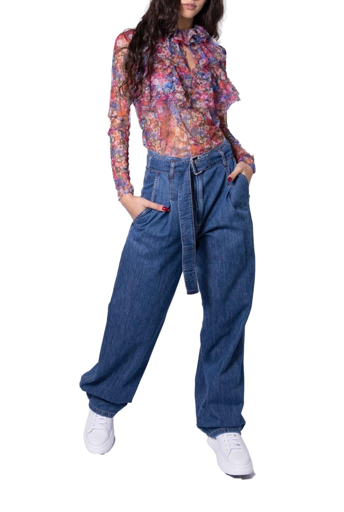 Pantalone oversize in denim con cintura A0322 J PHILOSOPHY