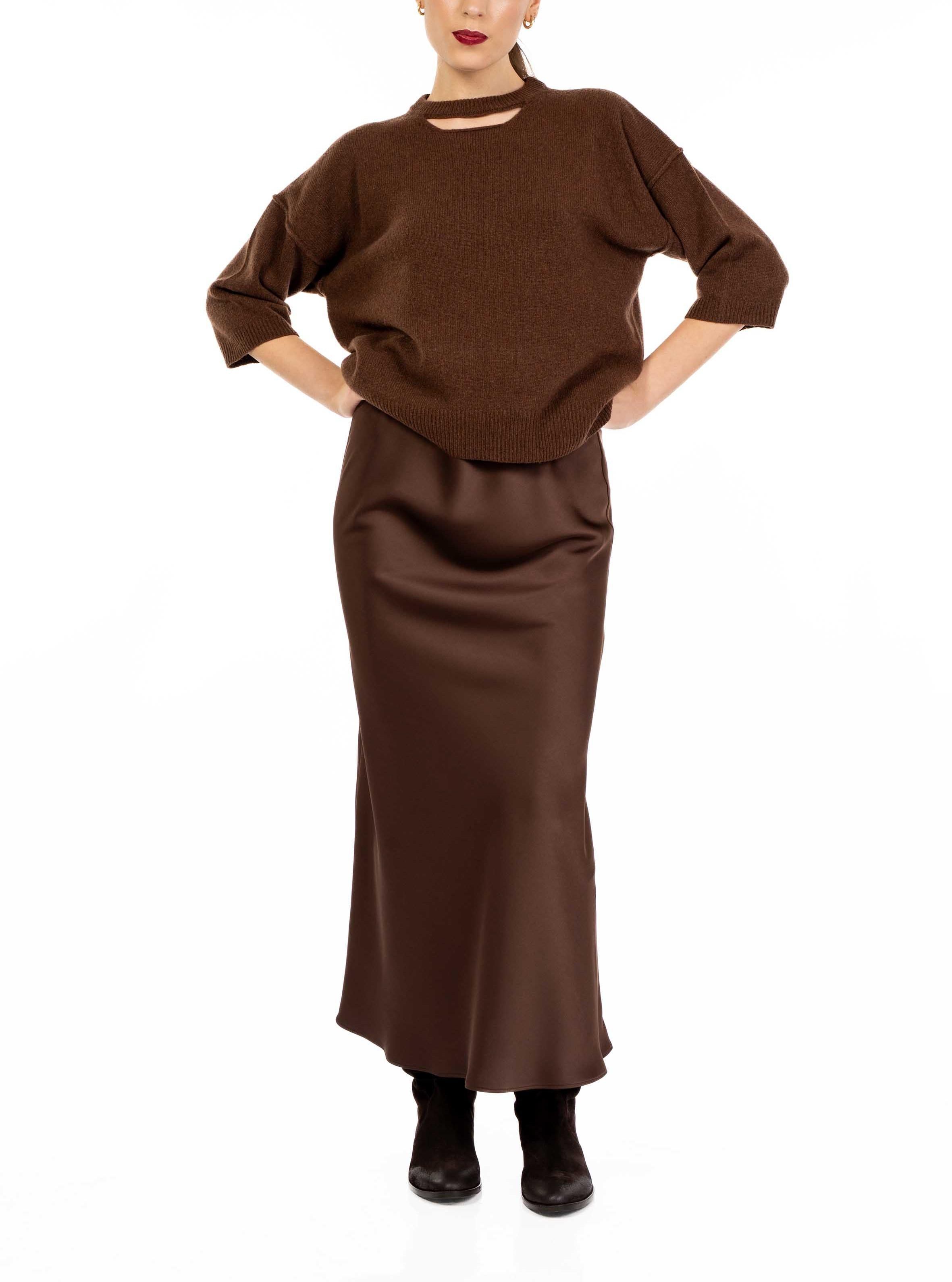 Gonna in raso testa di moro 2639 4331 CAFFE ALICE MILLER