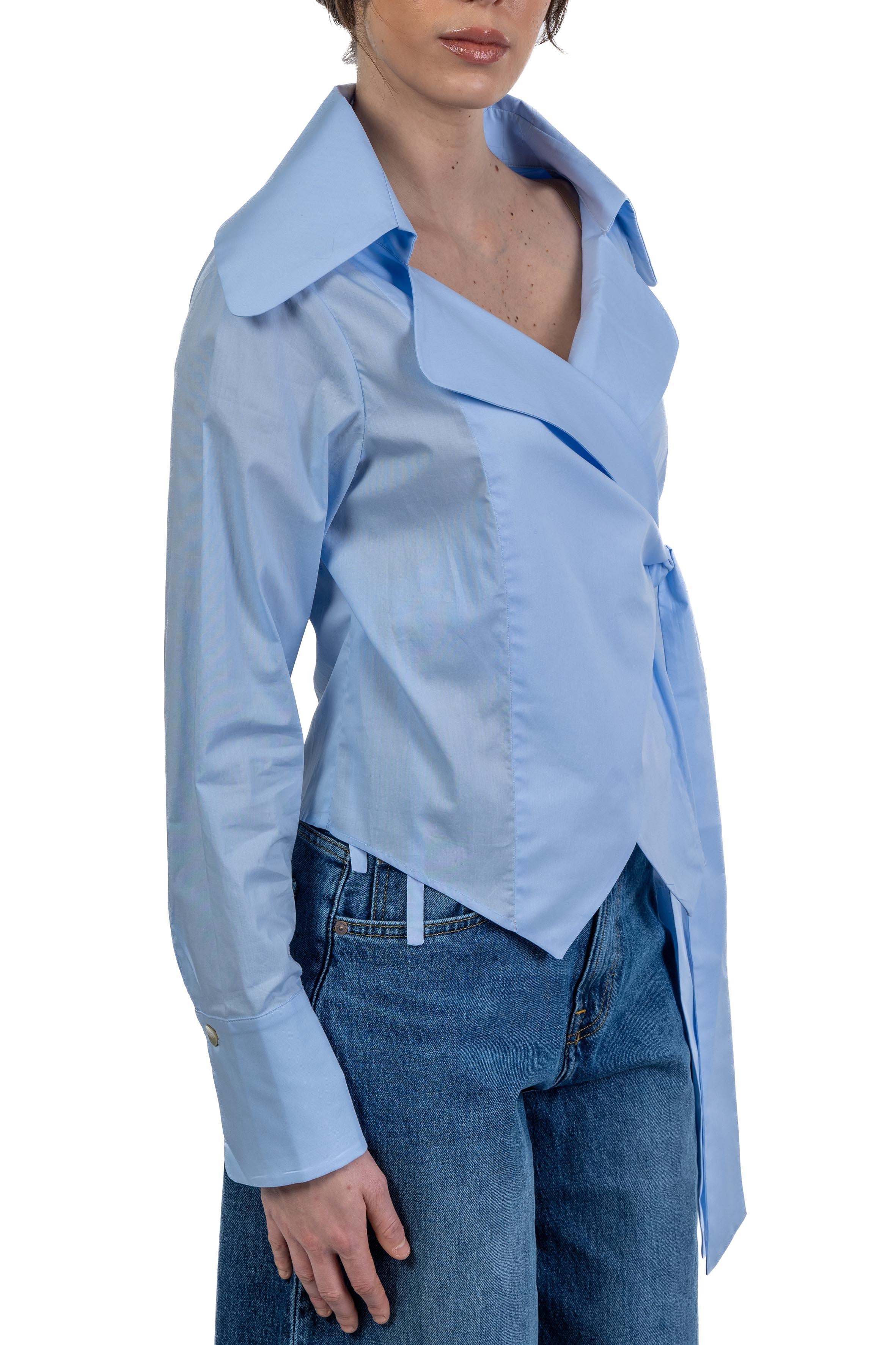 Camicia Nora incrociata NORA BA740 SKYBLUE Balossa
