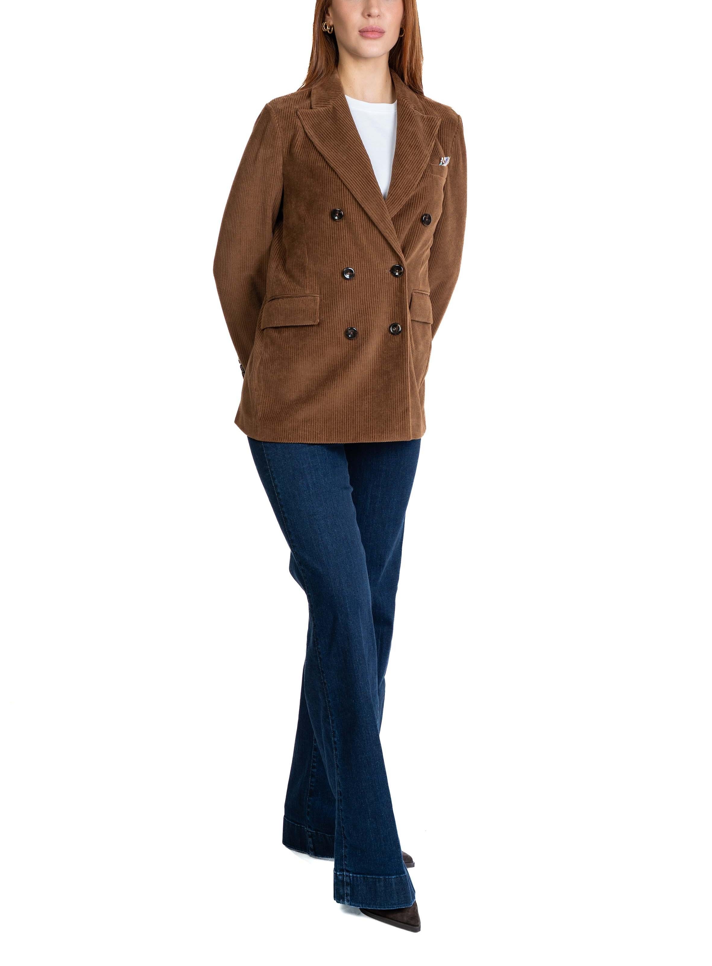 Giacca doppiopetto a coste FD3636 CIOCCOLATO CIRCOLO