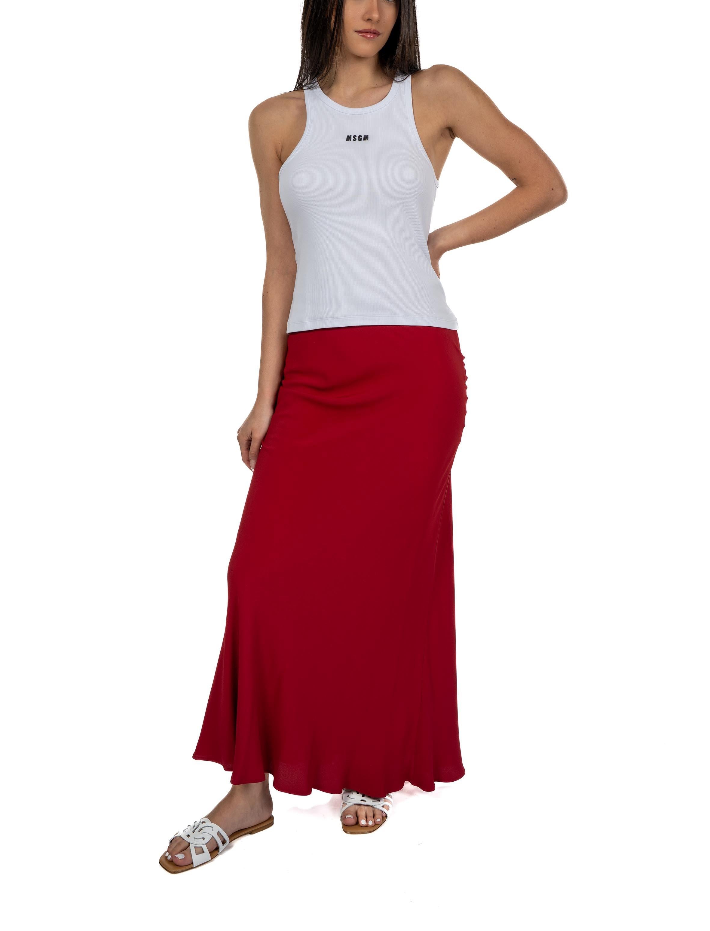 Gonna lunga crepe de chine 40702 412 51 LAMPONE FEDERICA TOSI