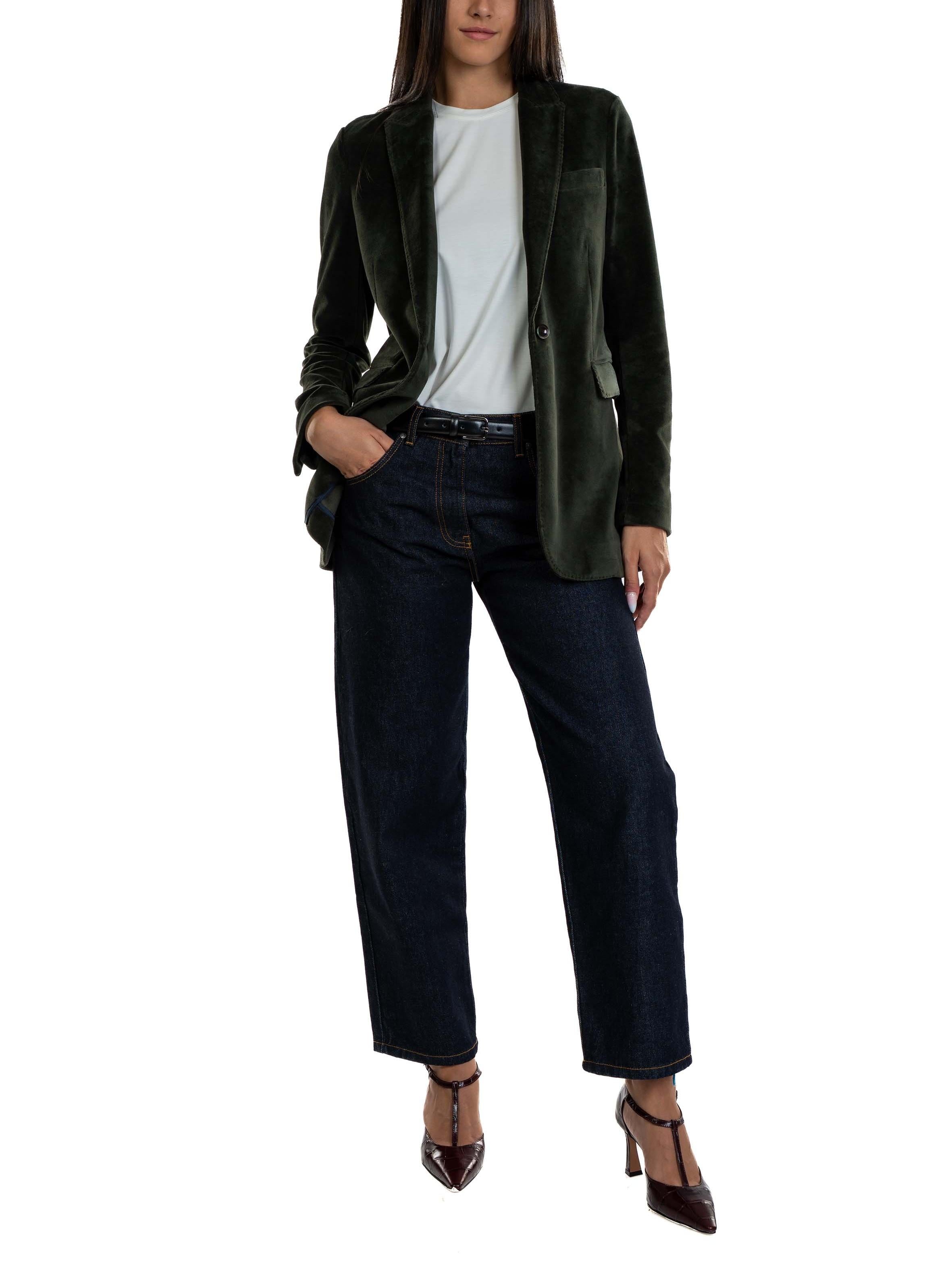 Single-breasted velvet jacket FD3620 FOREST CIRCLE