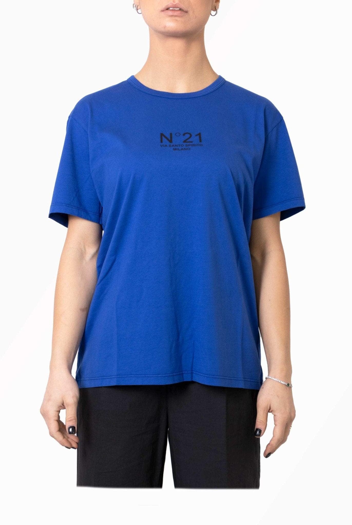 T-Shirt bluette con logo- N°21 -Giorgioquinto