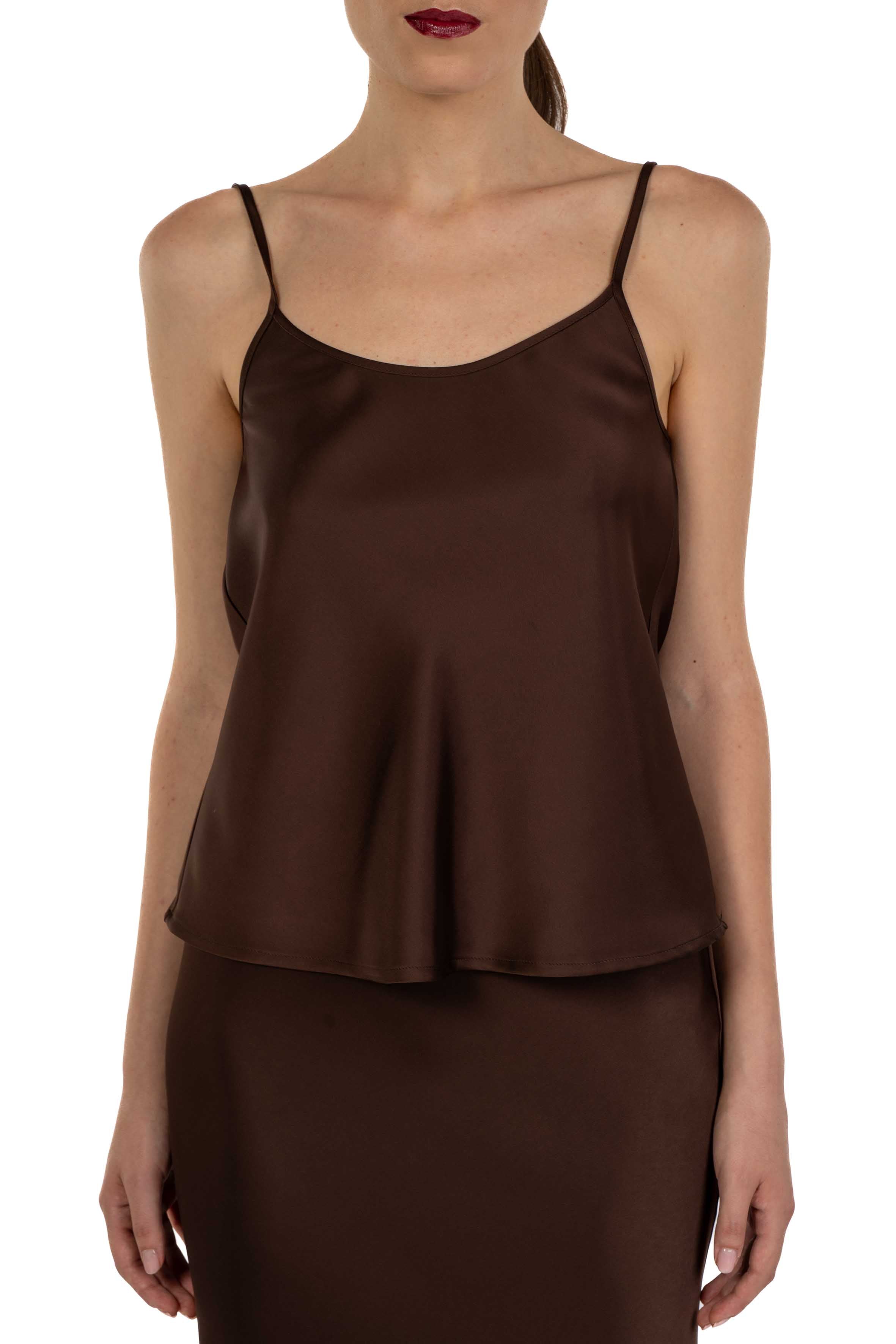 Top in raso marrone 4165 4331 CAFFE ALICE MILLER 