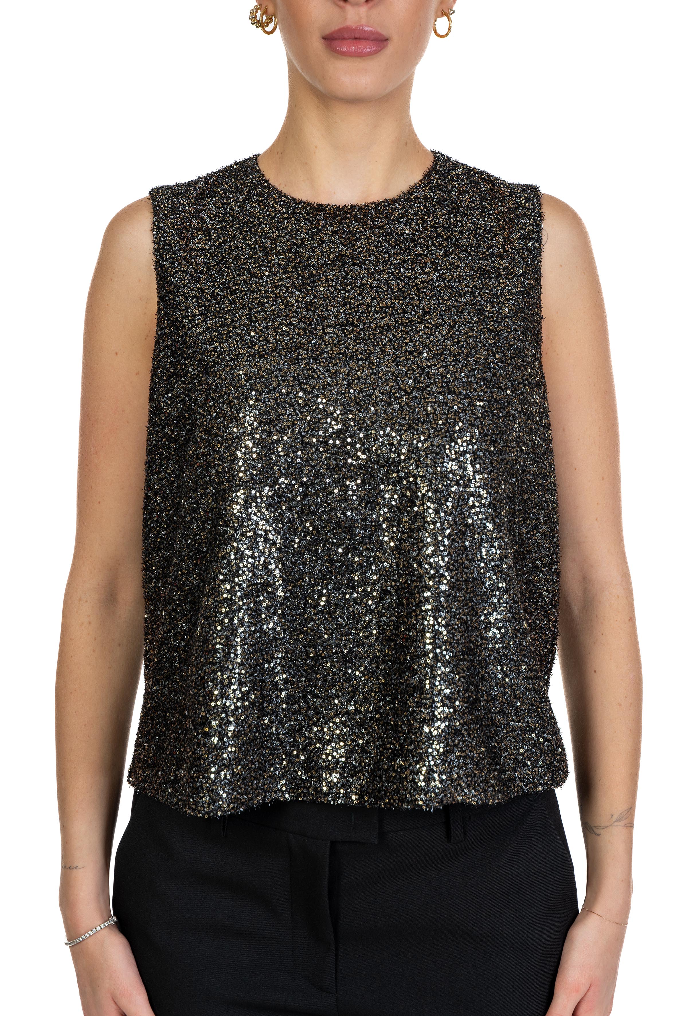 Top paillettes argento 4586 4378 SILVER ALICE MILLER 