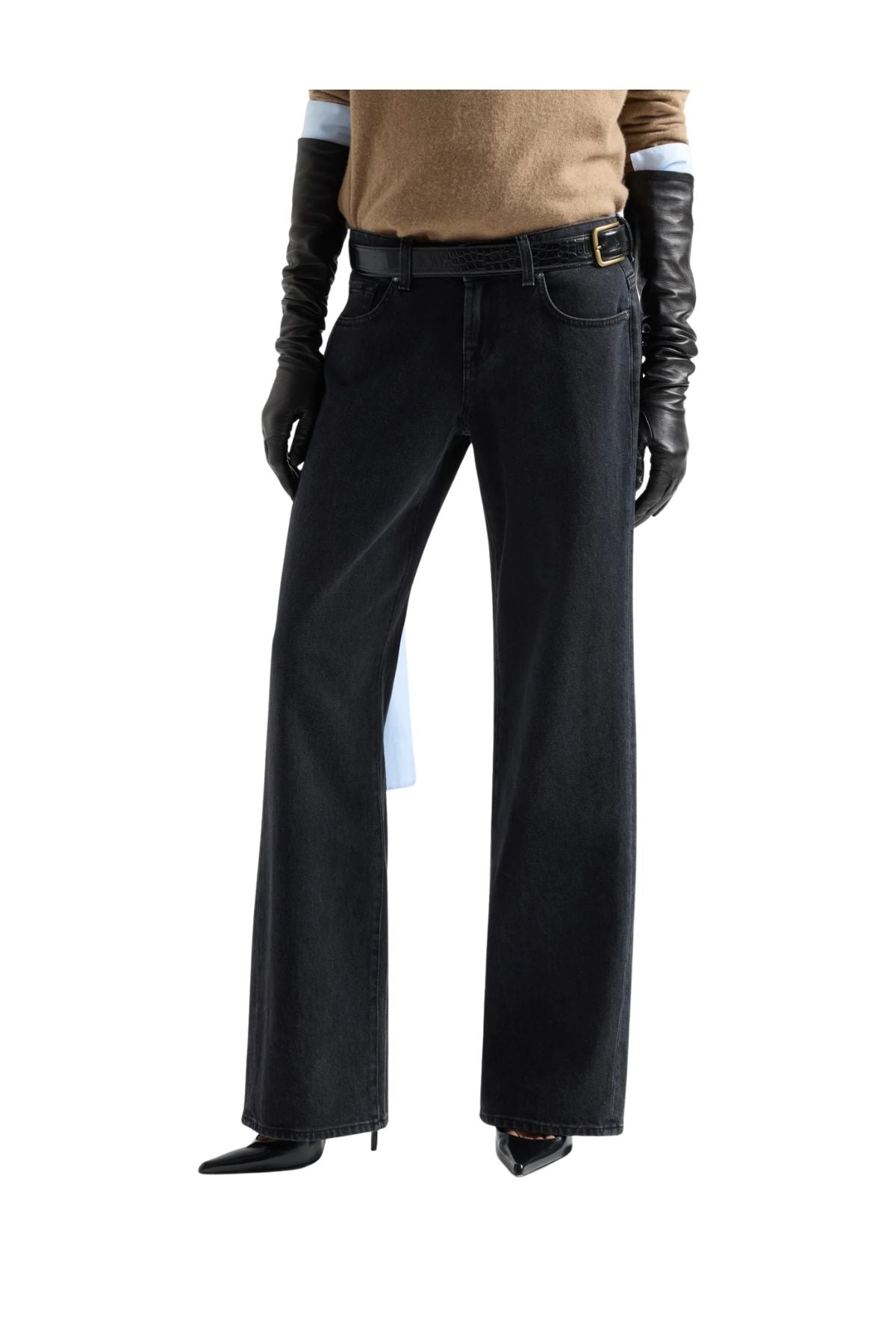 Jeans Low Straight Heavy Rain nero LOW STRAIGHT HEAVY RAIN U73PH 7 FOR ALL MANKIND 