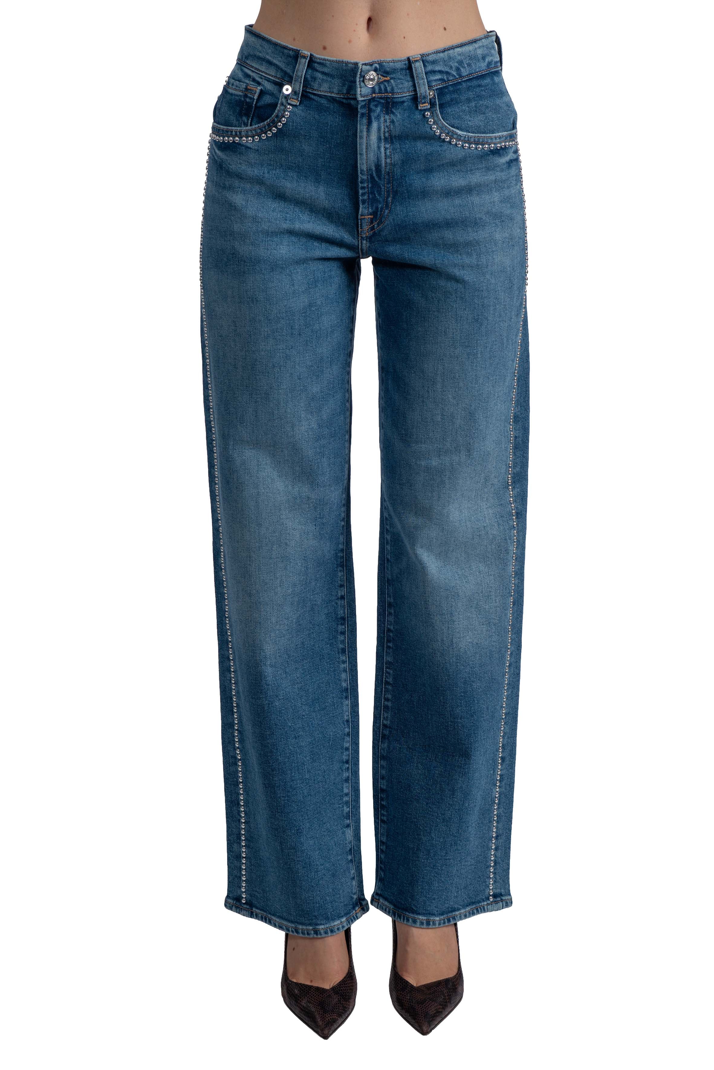 Jeans Stovepipe straight studs STOVEPIPE STRAIGHT STUDS U73S9 7 FOR ALL MANKIND 