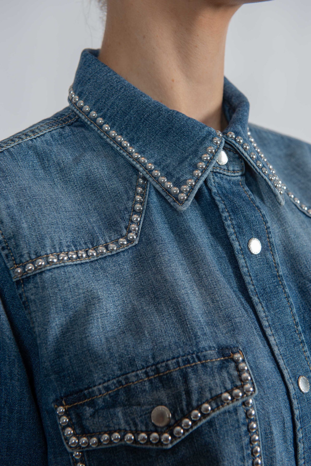 Camicia jeans western WESTERN SKIRT U63S9 7 FOR ALL MANKIND 