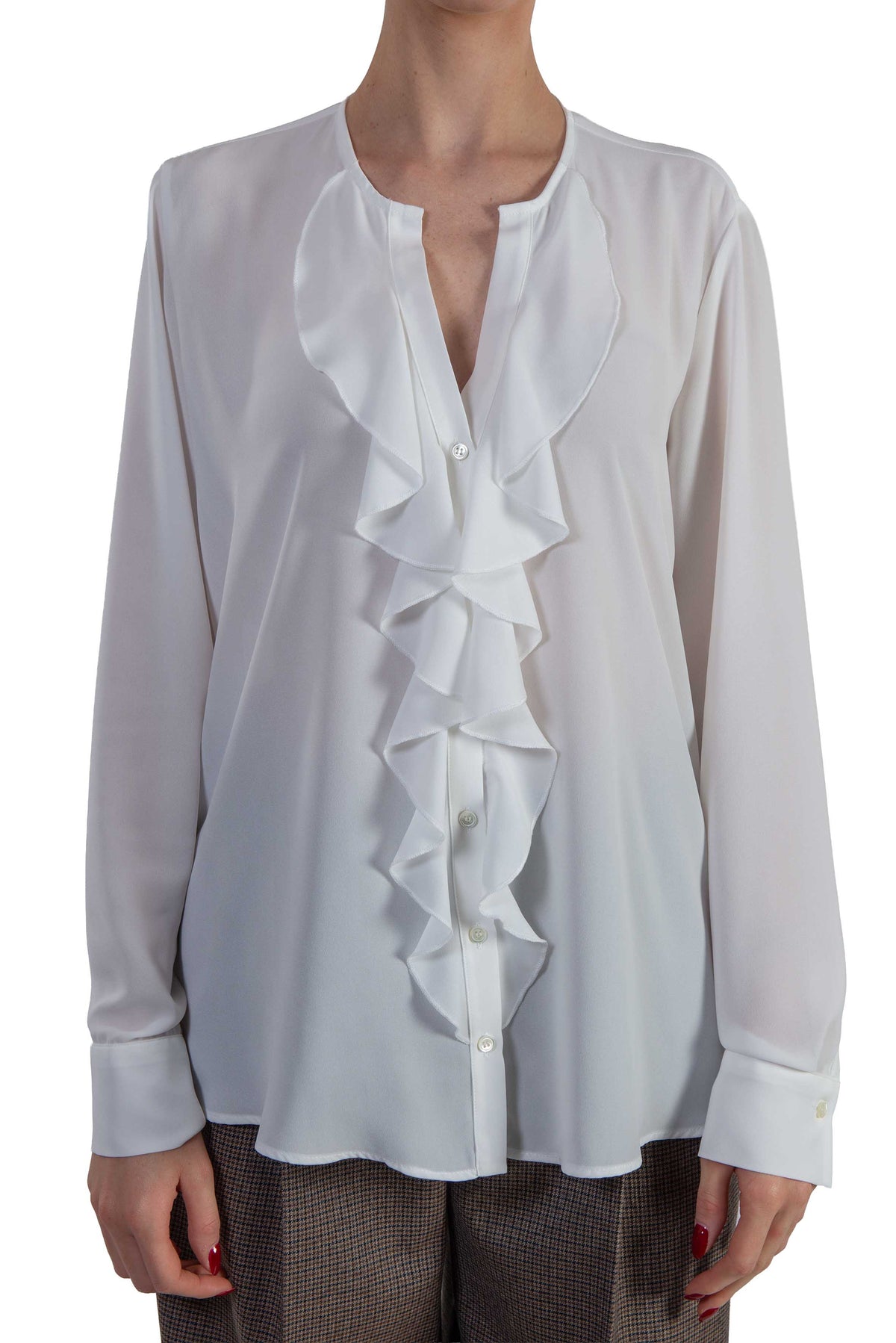 Blusa bianca con volant 2859 4967 BIANCA ALICE MILLER 
