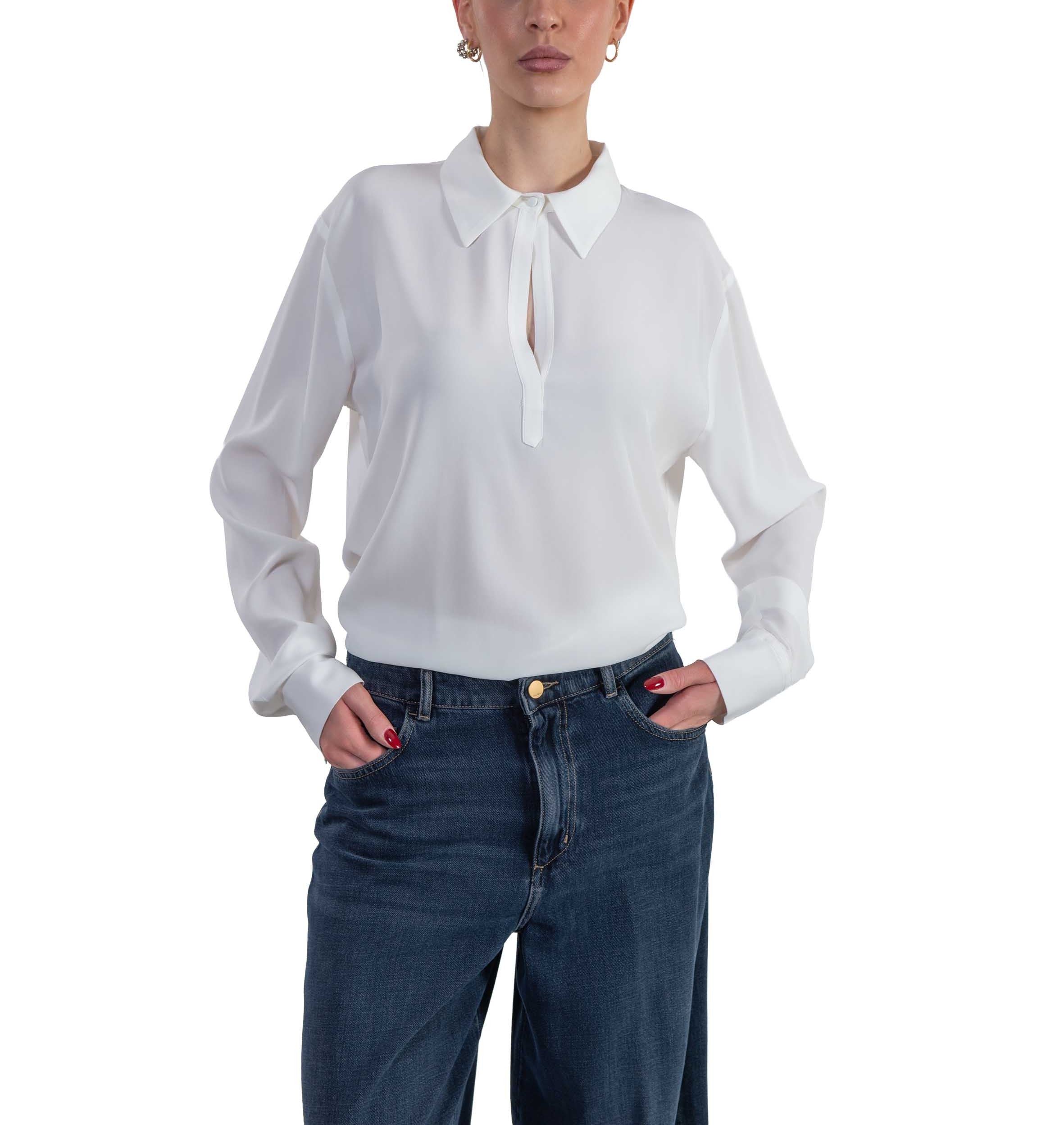 Blusa a polo bianca 4057 5028 BIANCO ALICE MILLER 